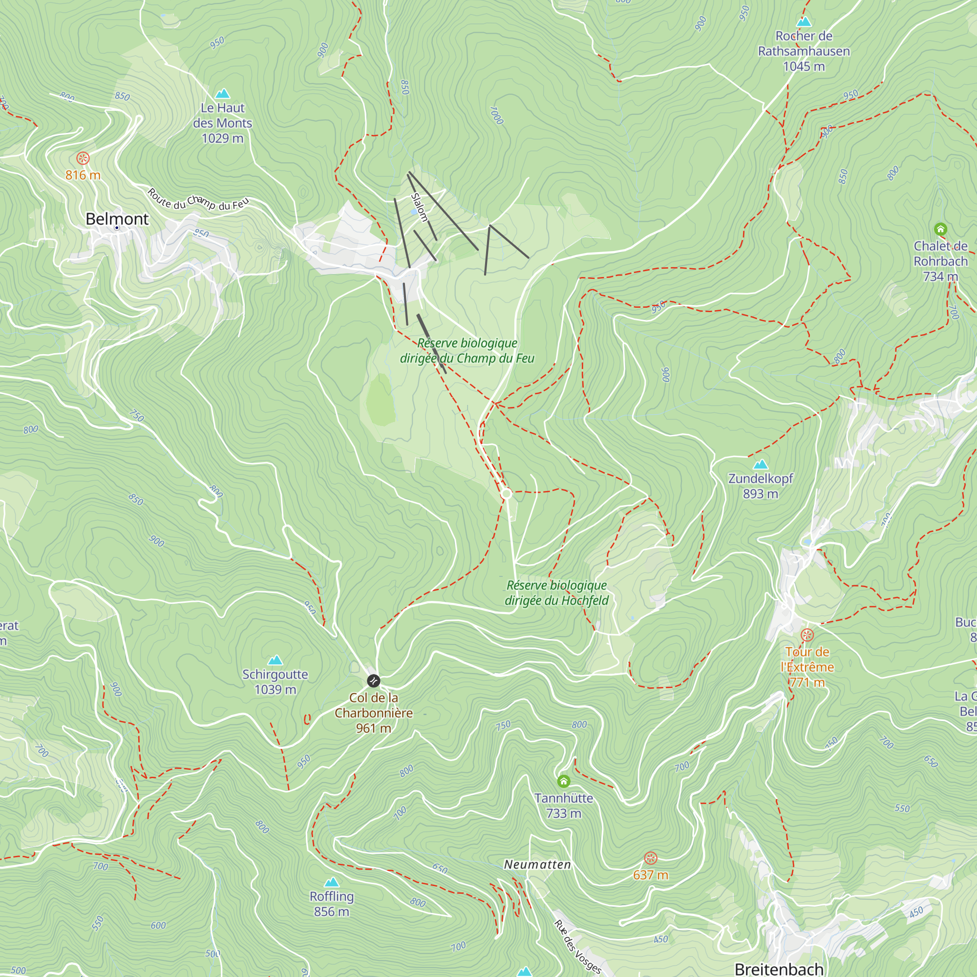 Refuge du Champ du Feu map