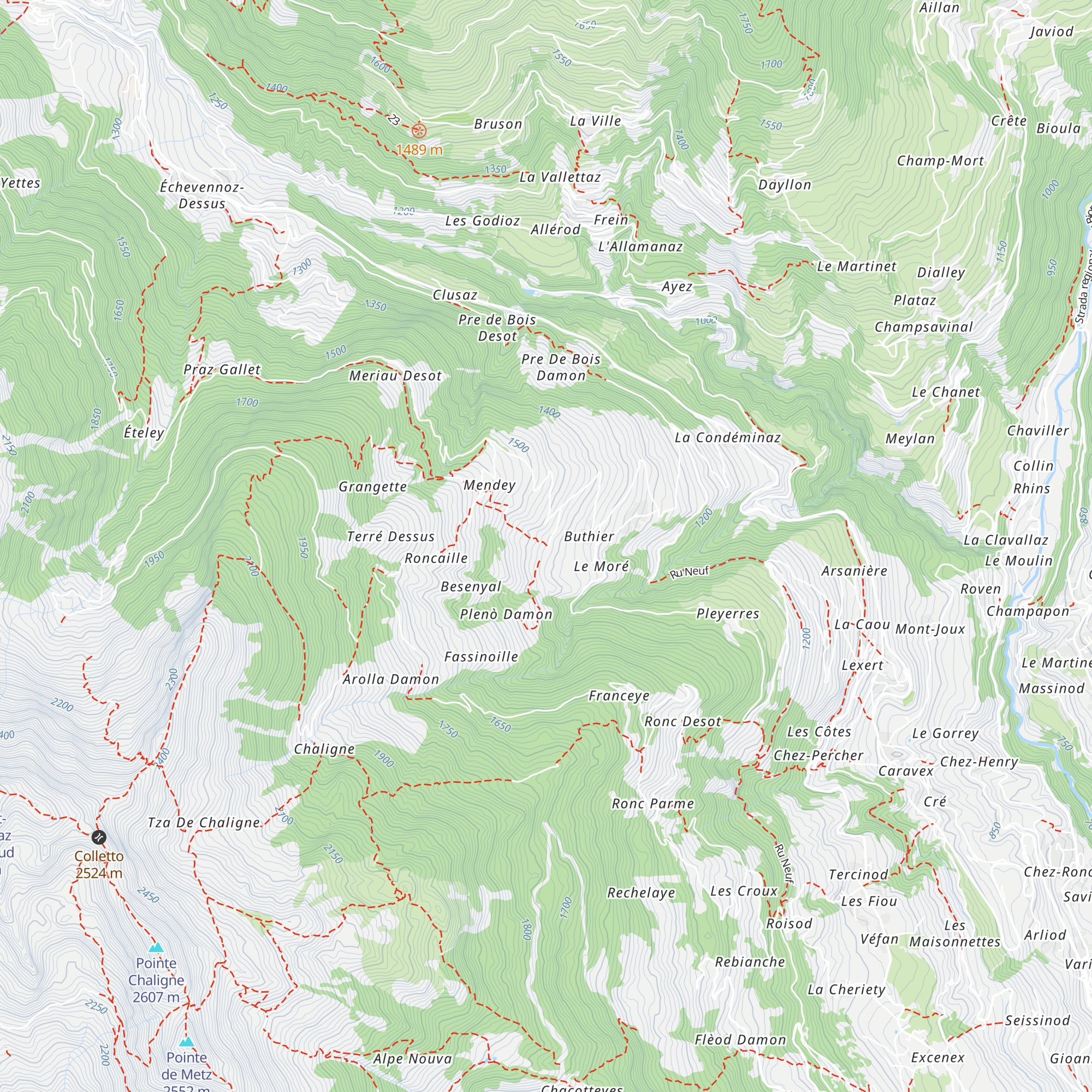 Grenier di Clémencey map
