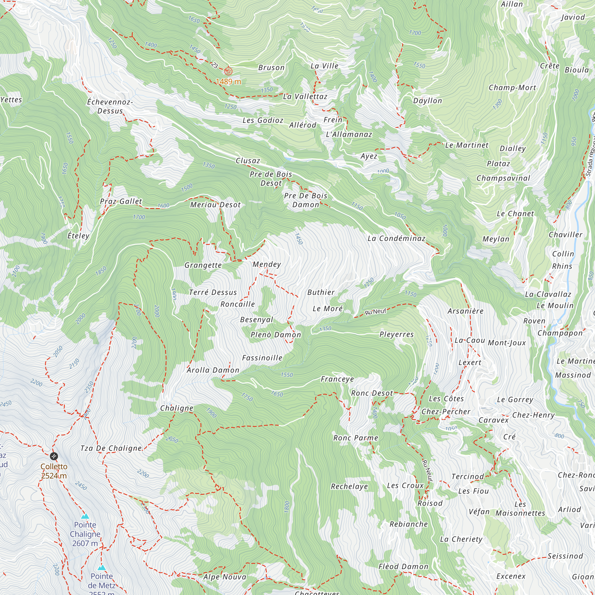 Grenier di Clémencey map