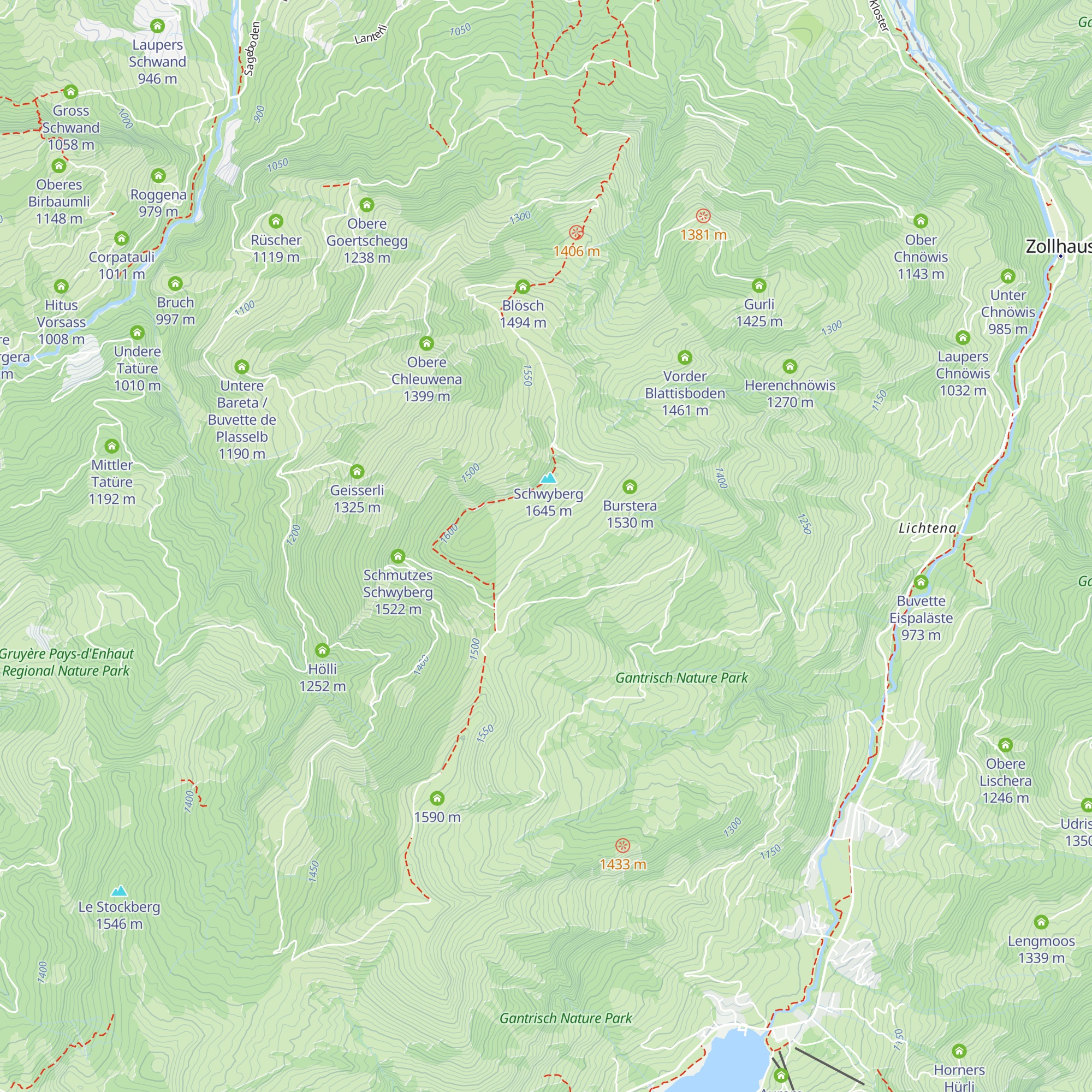 Vorder Hohi Schwyberg map