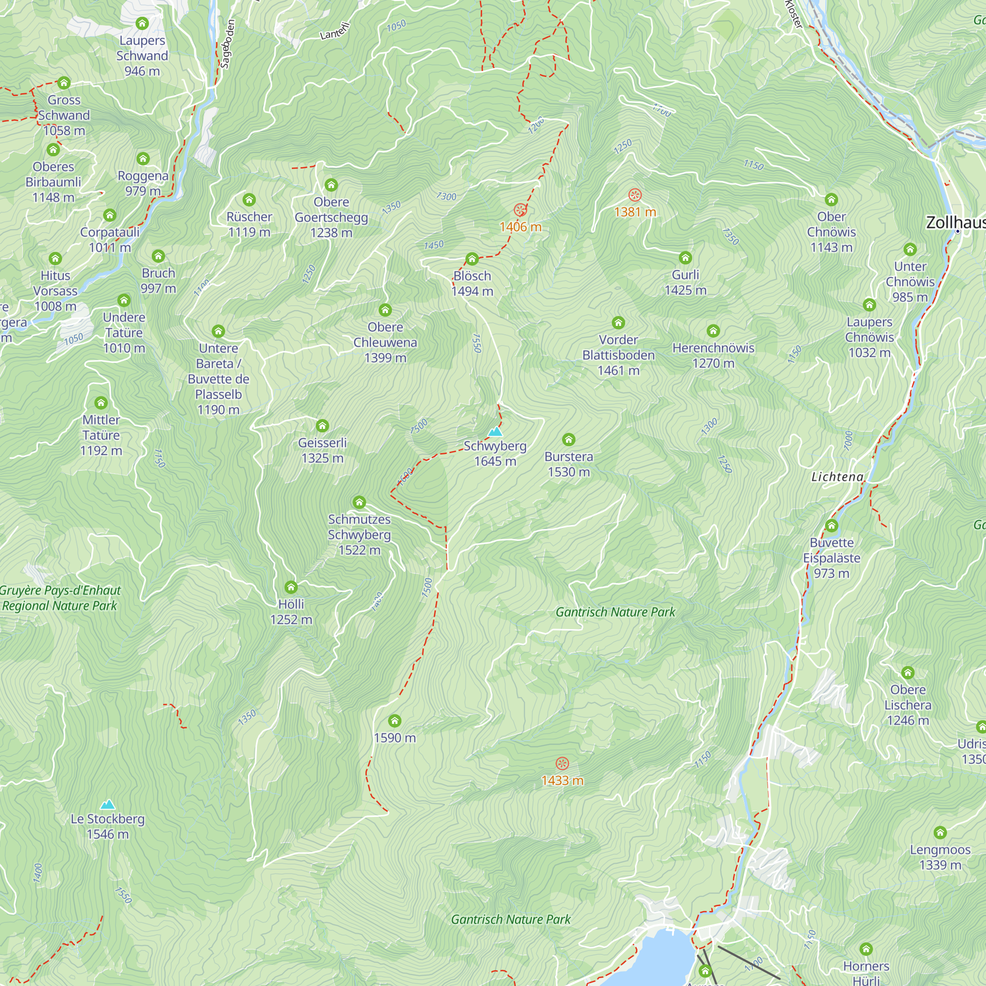 Vorder Hohi Schwyberg map