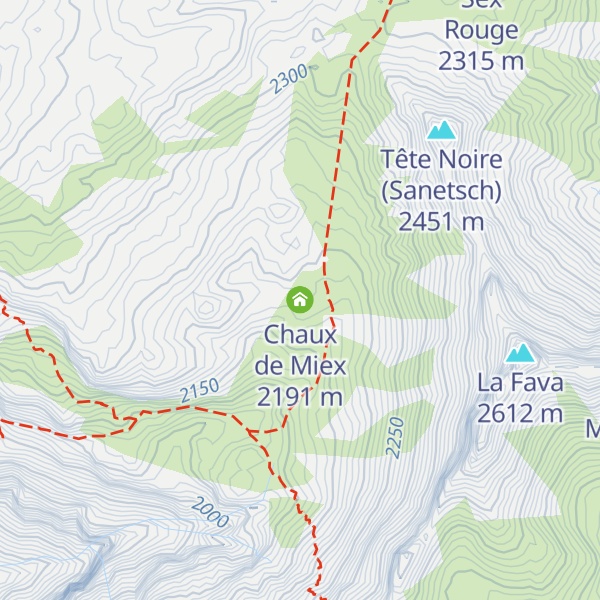 Map of Chaux de Miex