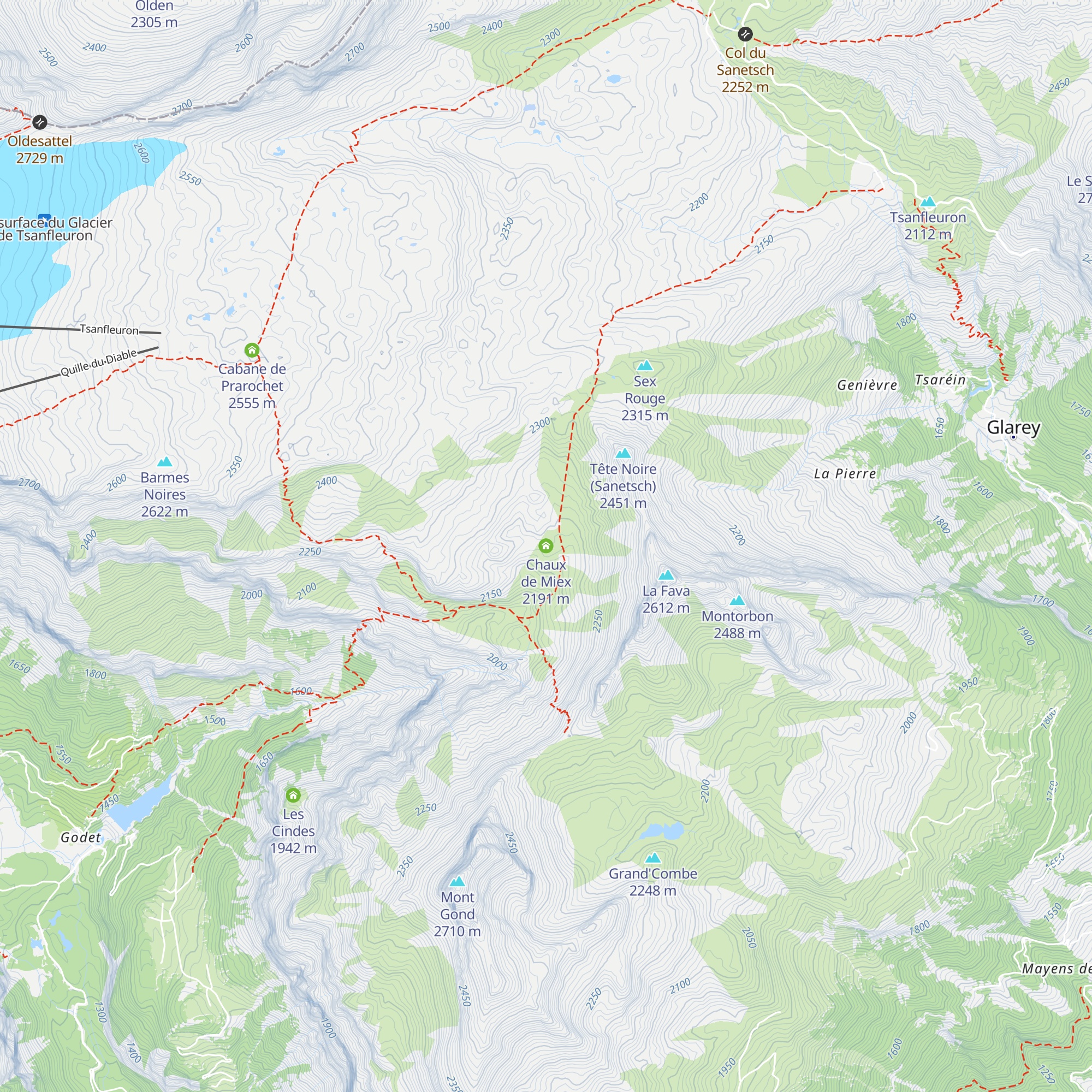 Chaux de Miex map
