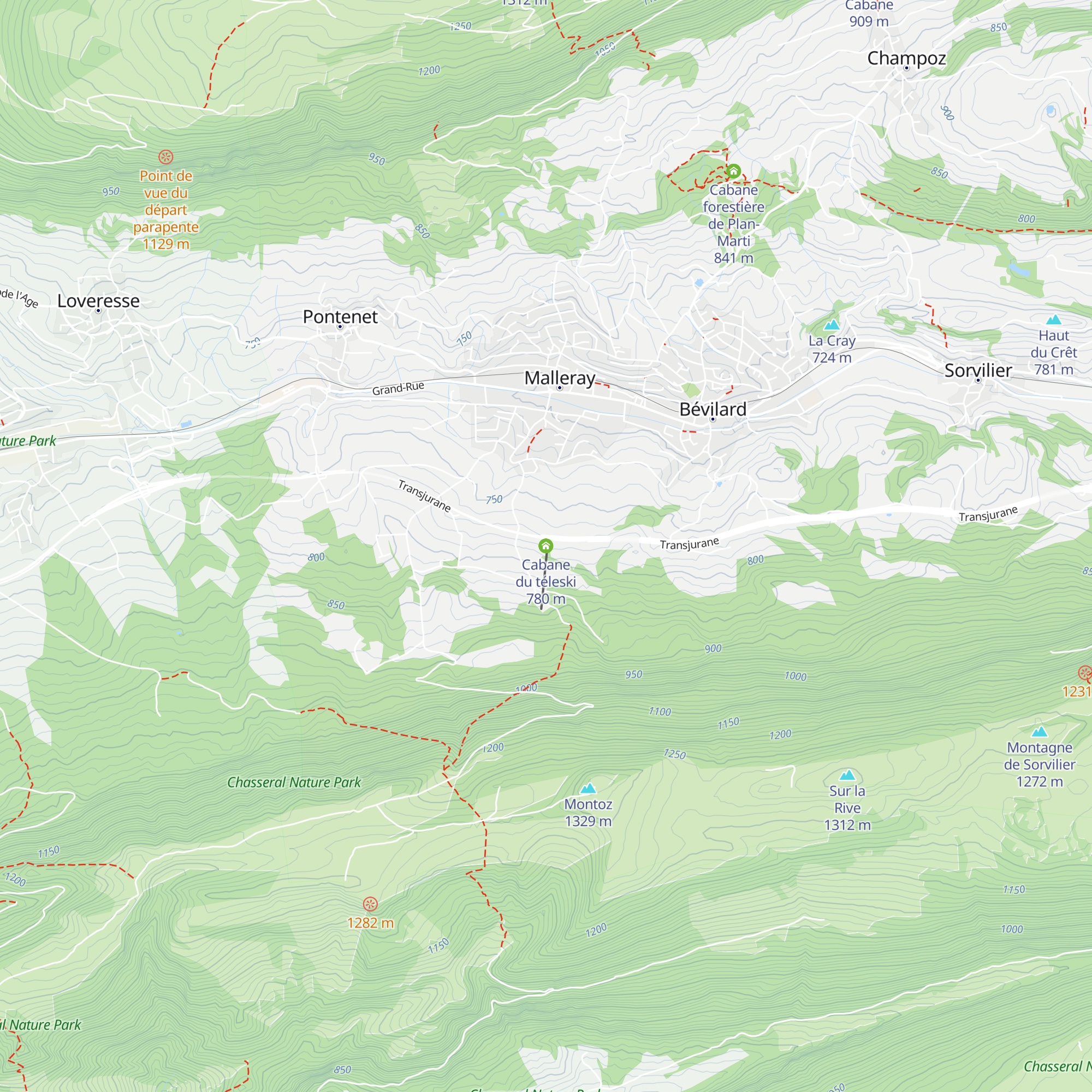 Cabane du téleski map