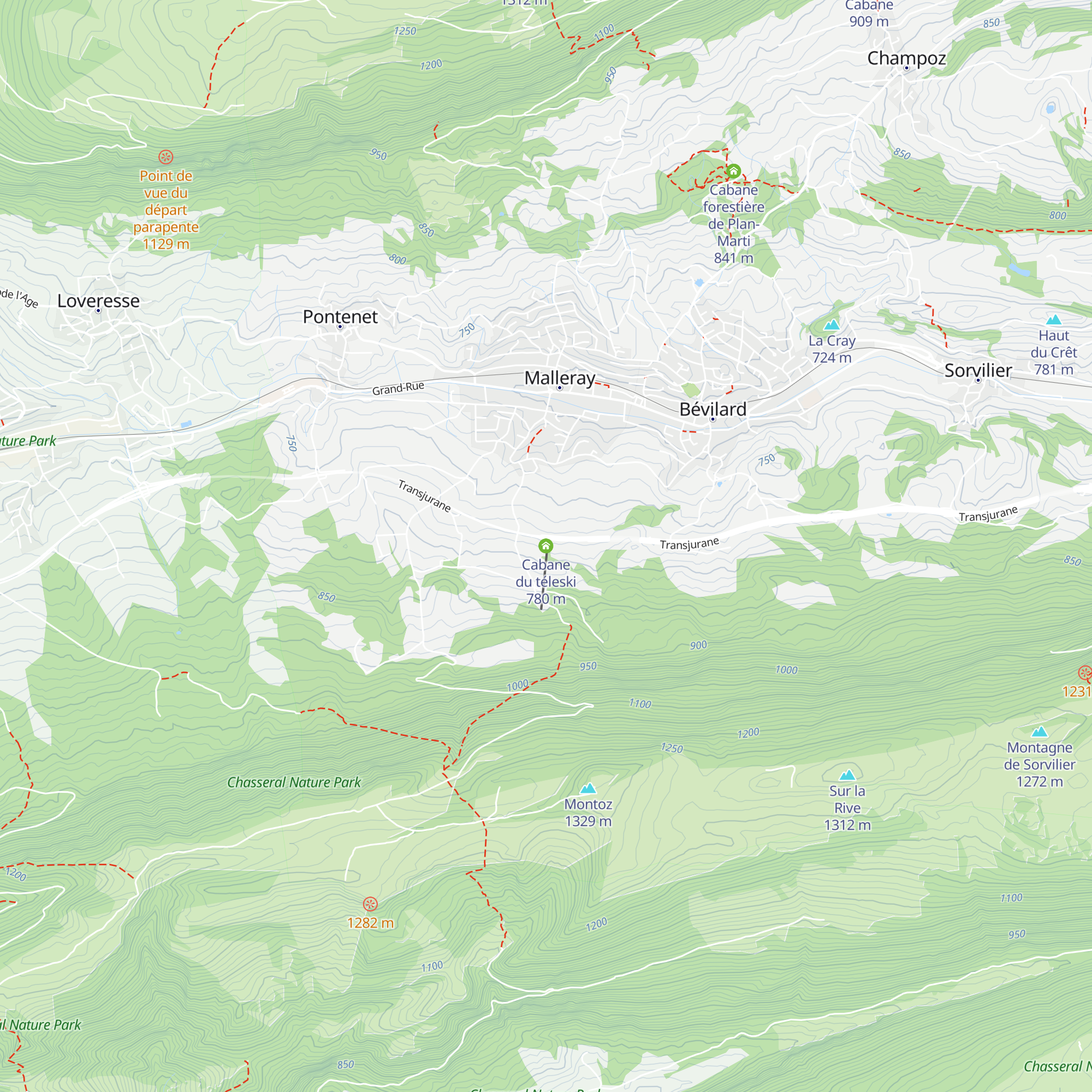 Cabane du téleski map