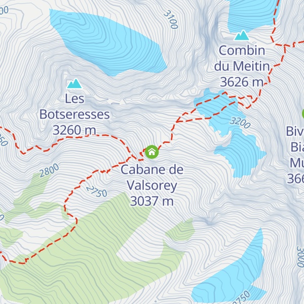 Map of Cabane de Valsorey