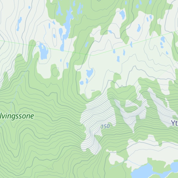 Map of Hisdalsfjellet