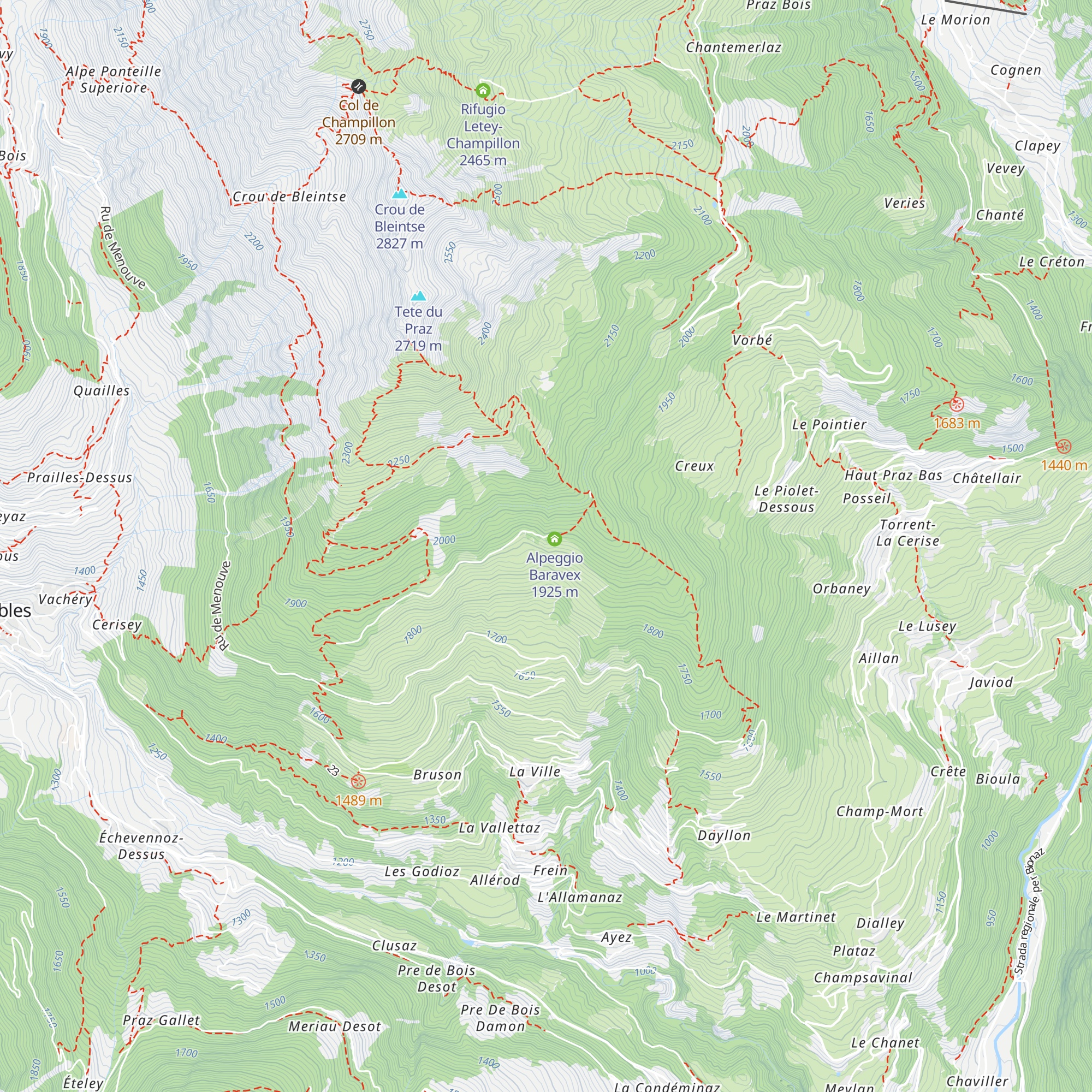 Dortoir Alpe Baravex map