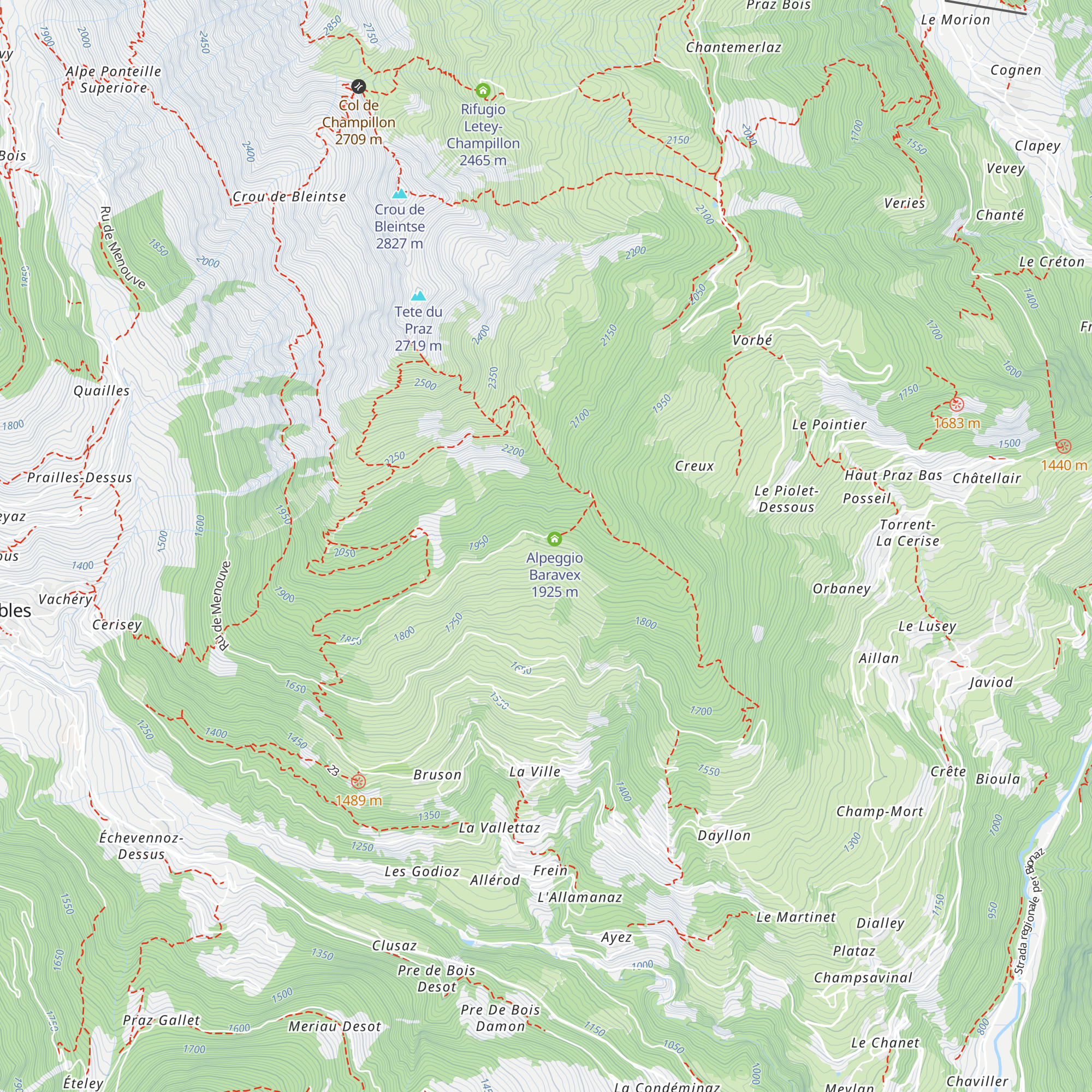 Dortoir Alpe Baravex map