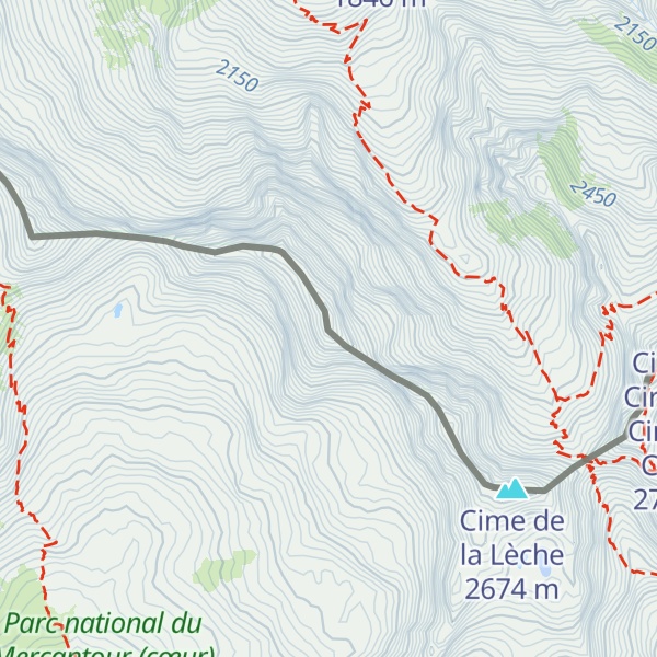 Map of Cima Naucetas / Cime des Naucettes