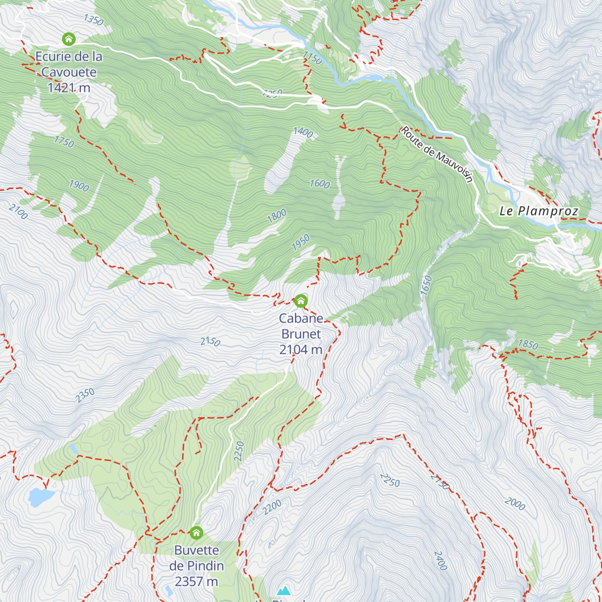 Cabane Brunet map