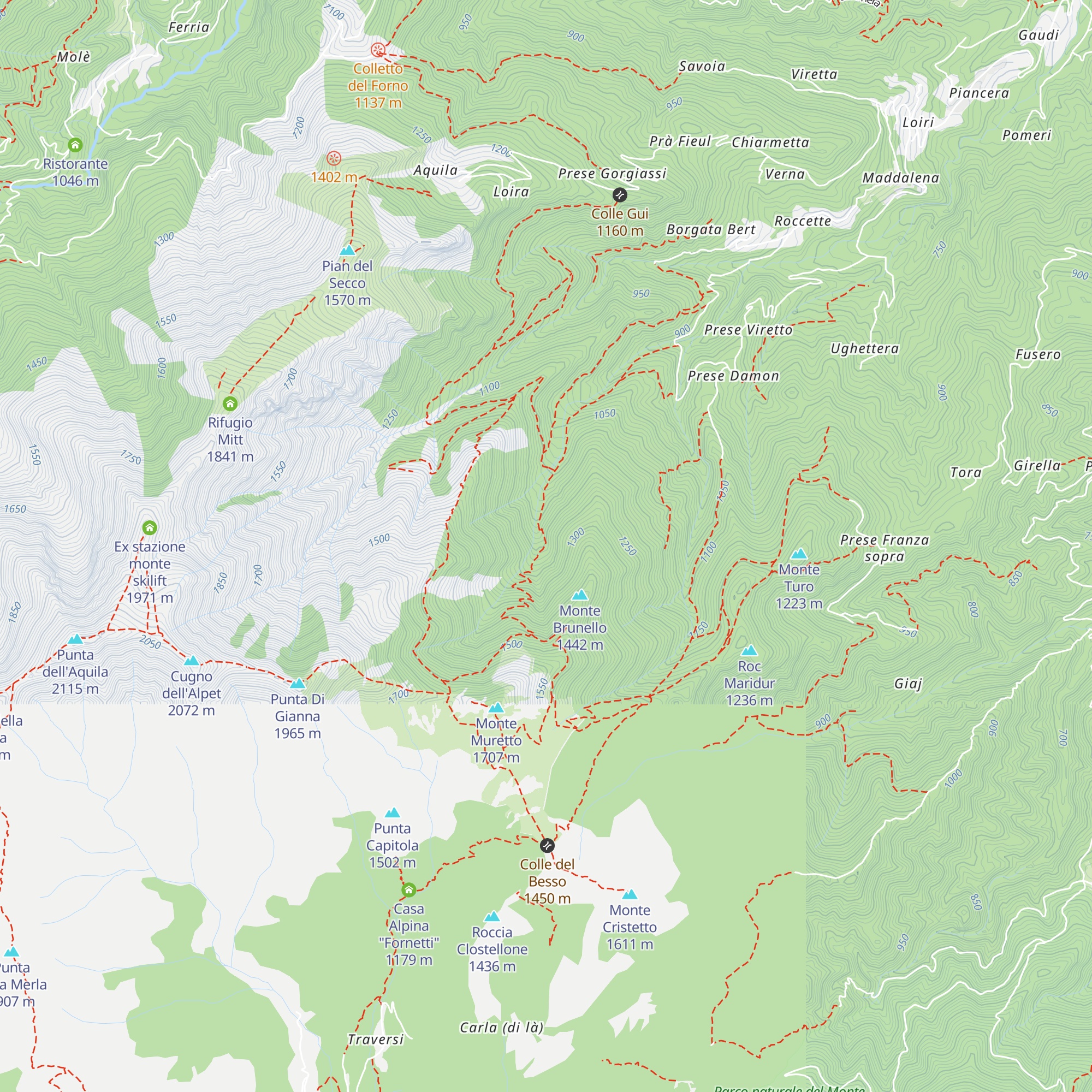 Rifugio Brunello map