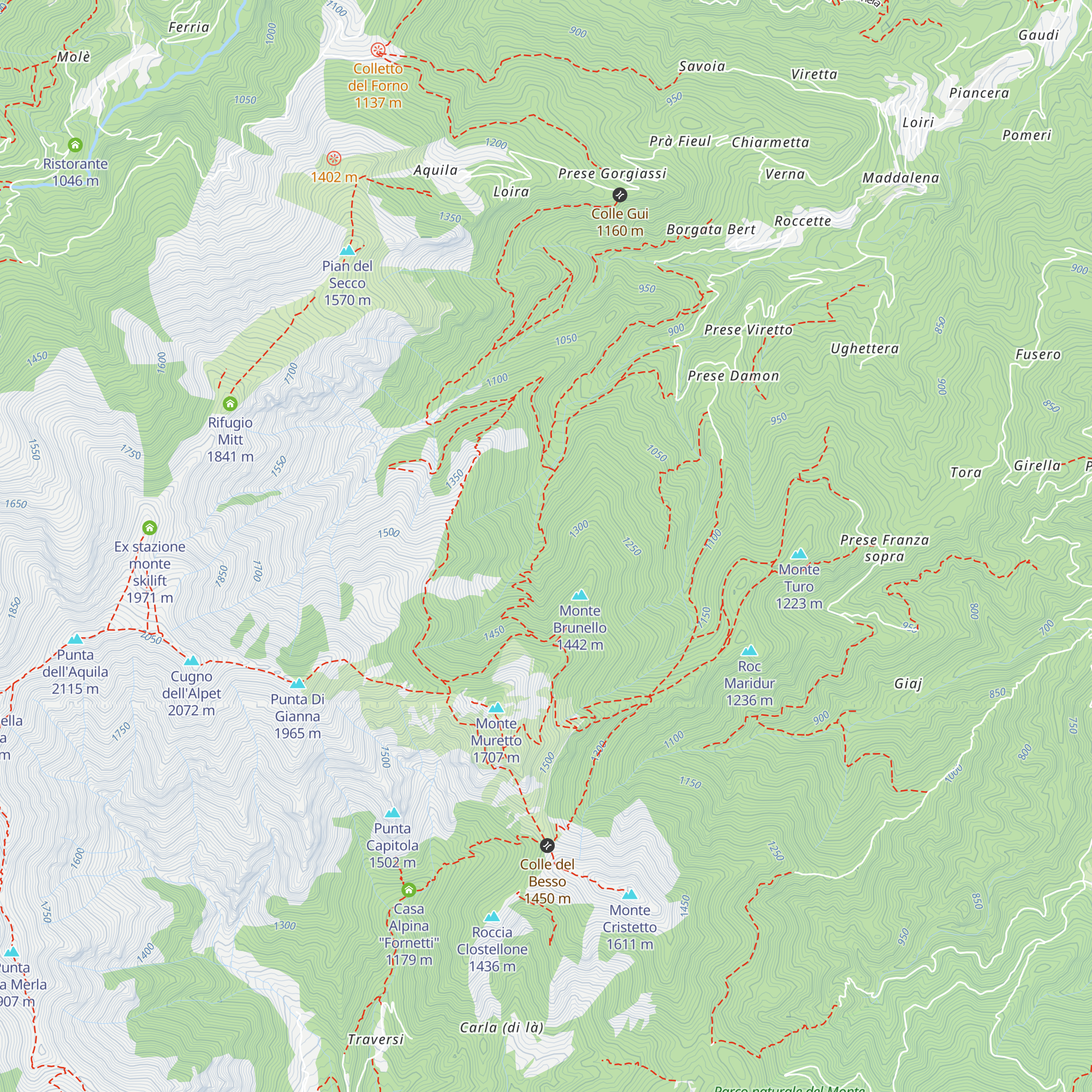 Rifugio Brunello map