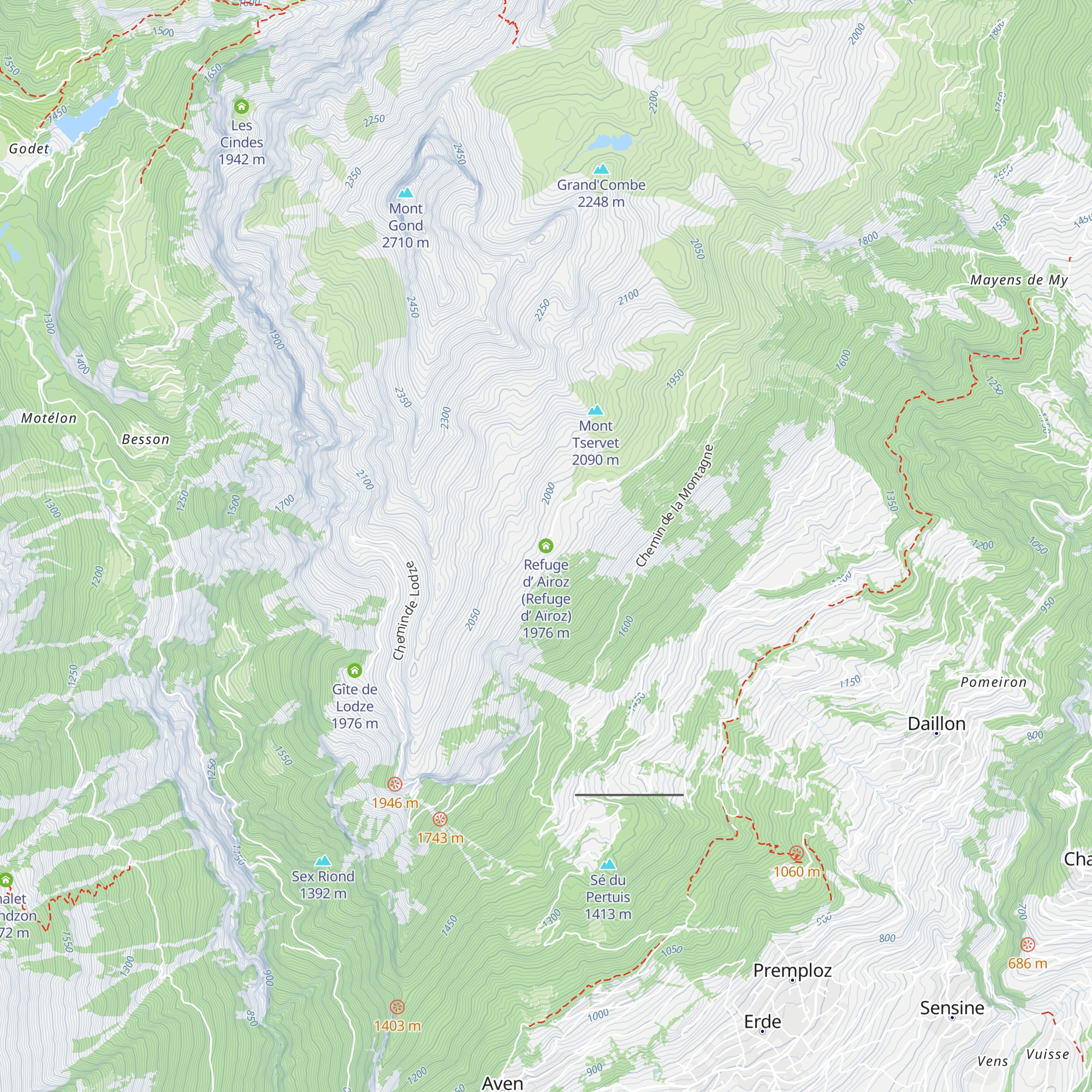Refuge d’ Airoz (Refuge d’ Aïroz) map