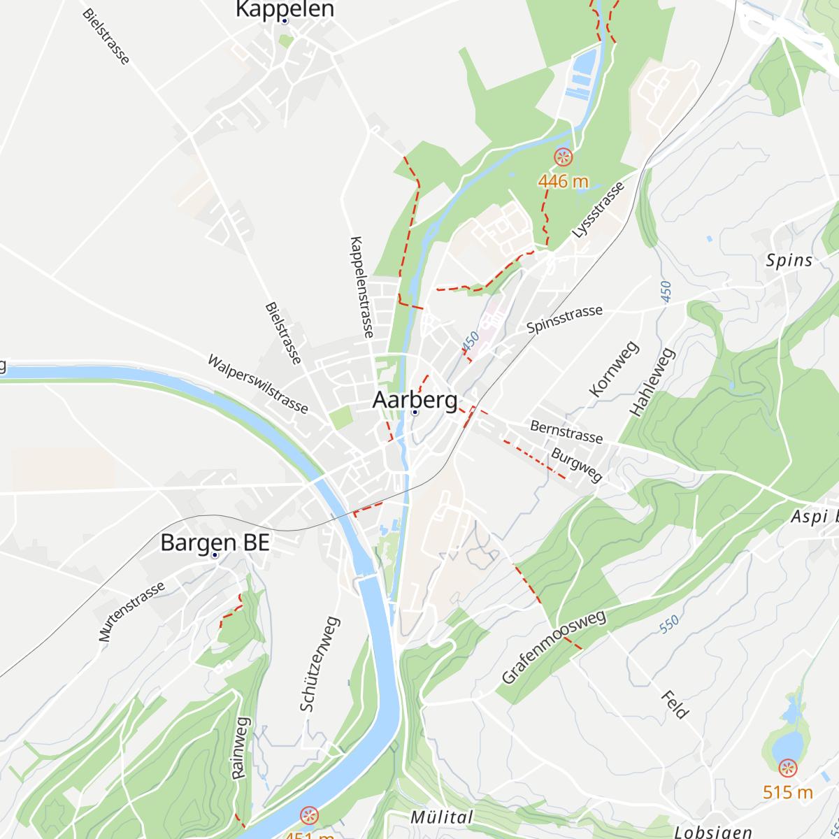 Aarberg Tourismus map