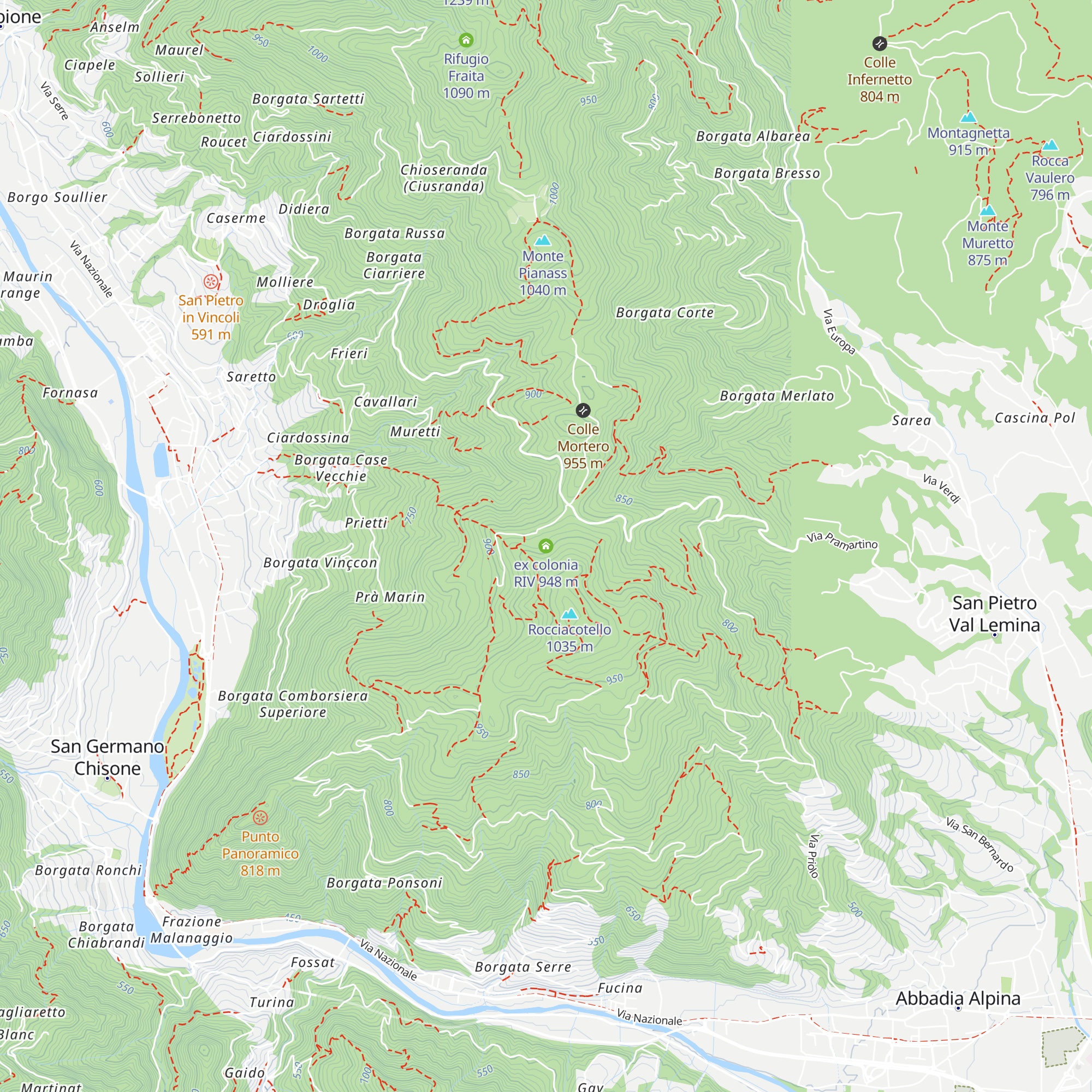 ex colonia RIV map