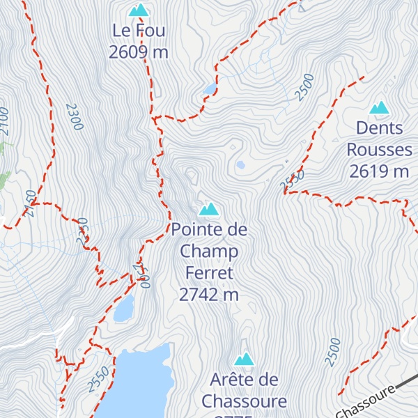 Map of Pointe de Champ Ferret