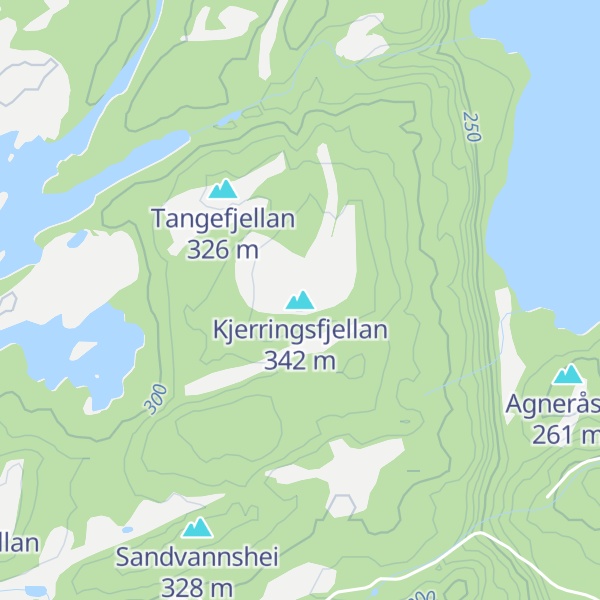 Map of Kjerringsfjellan