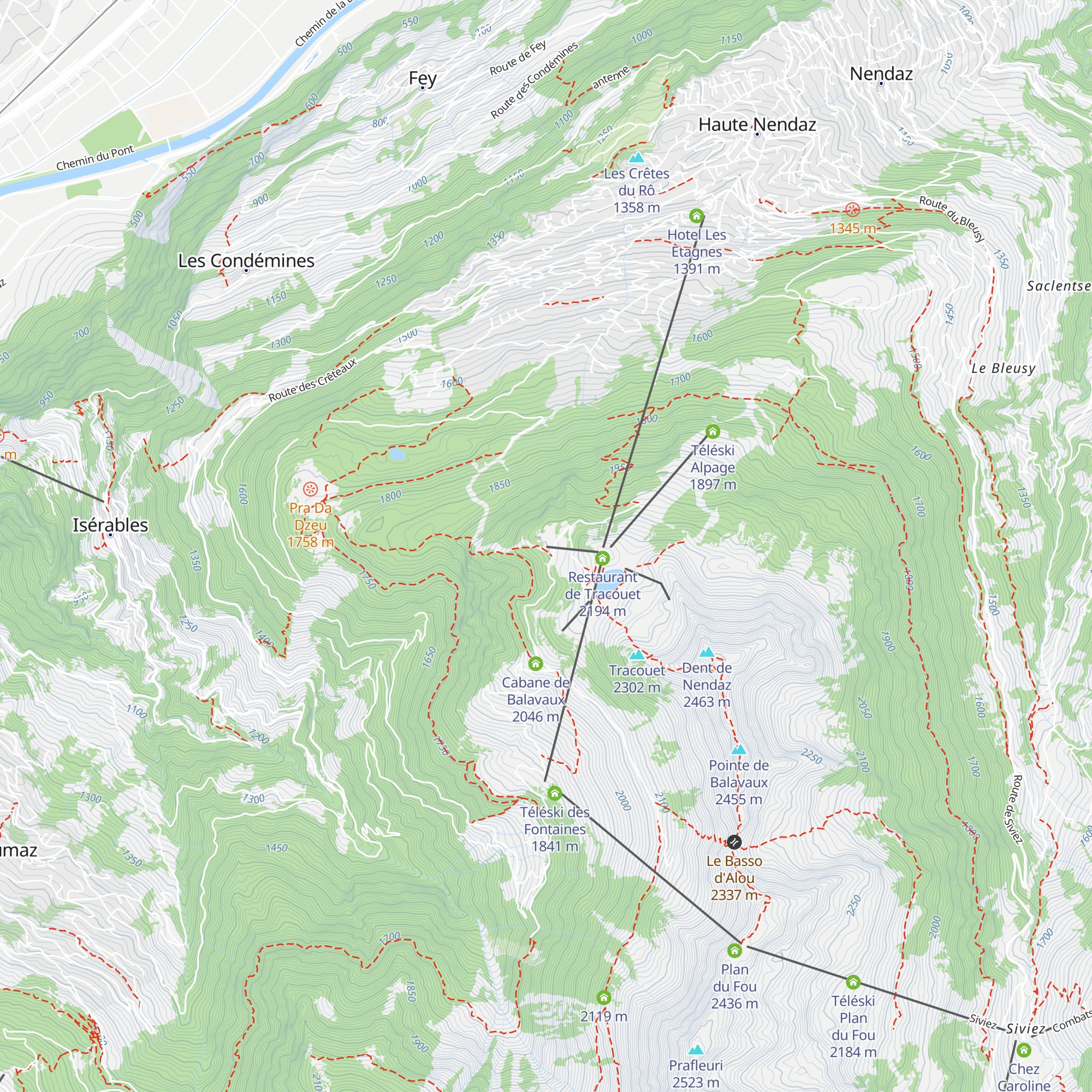 Téléski Jean-Pierre map