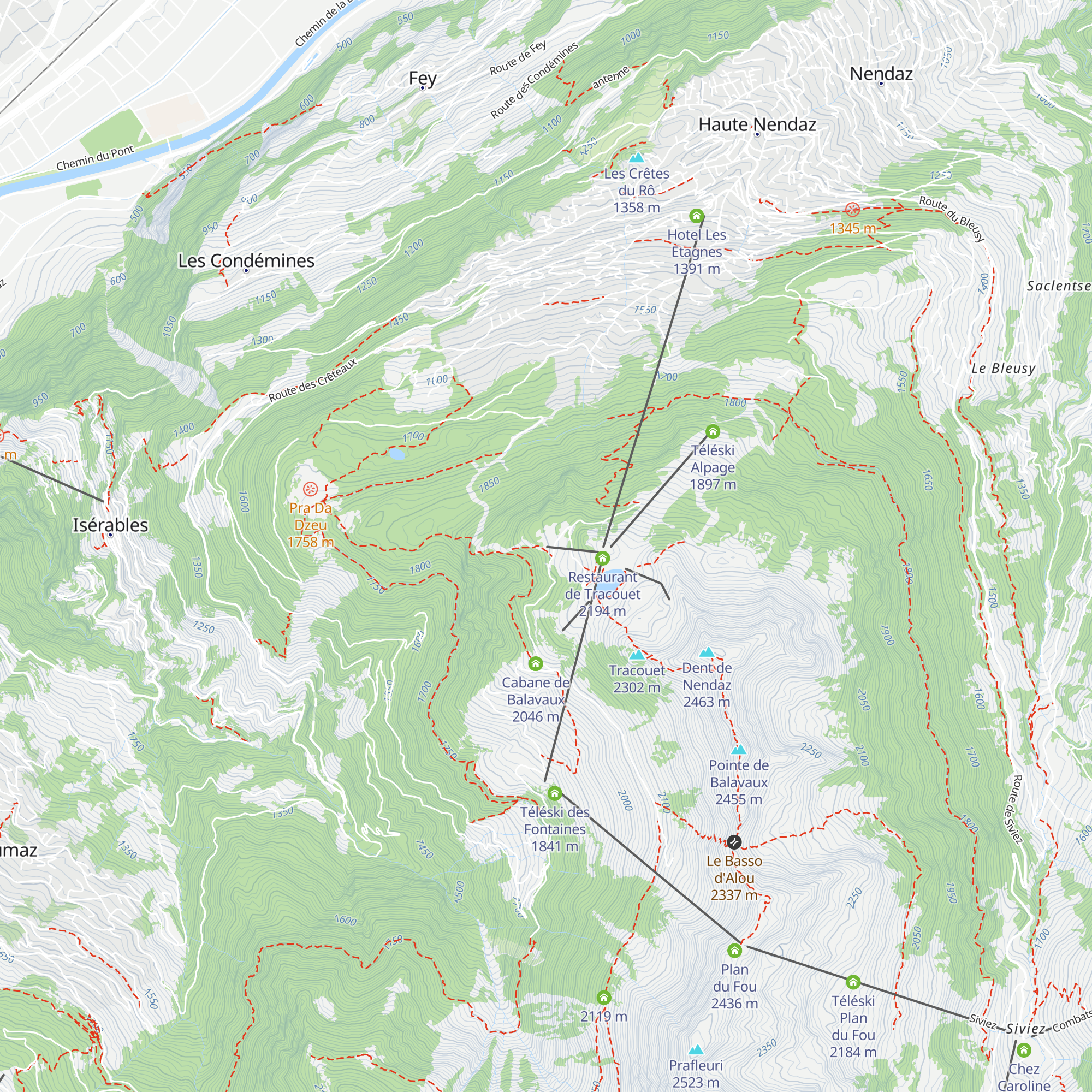 Téléski Jean-Pierre map