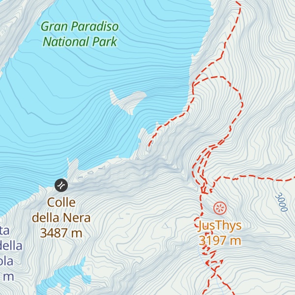 Map of Punta Rossa della Grivola