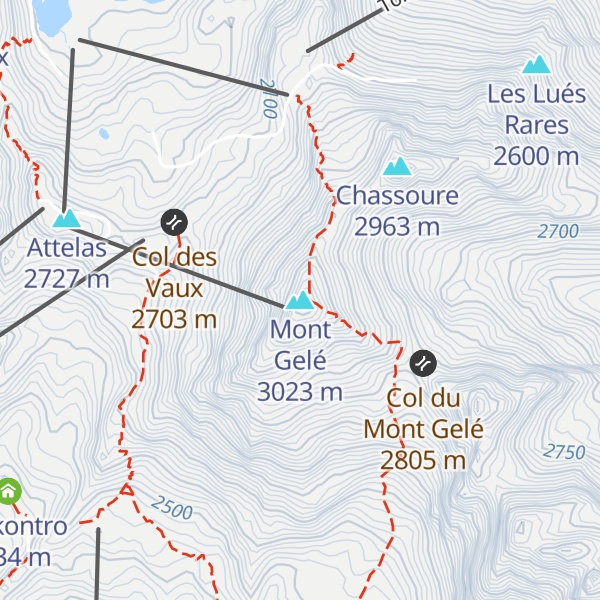 Map of Mont Gelé