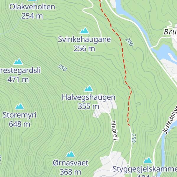 Map of Halvegshaugen