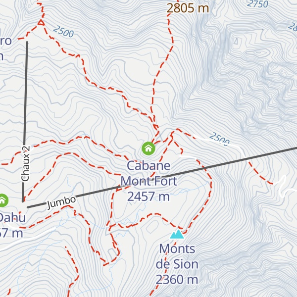 Map of Cabane Mont Fort