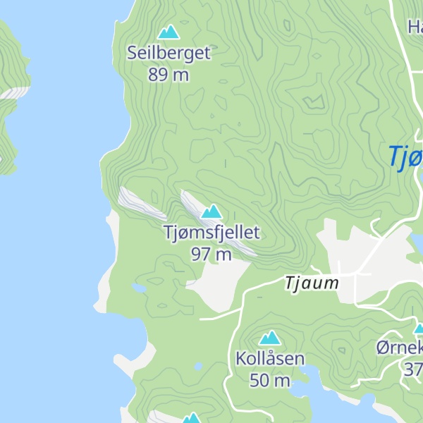 Map of Tjømsfjellet