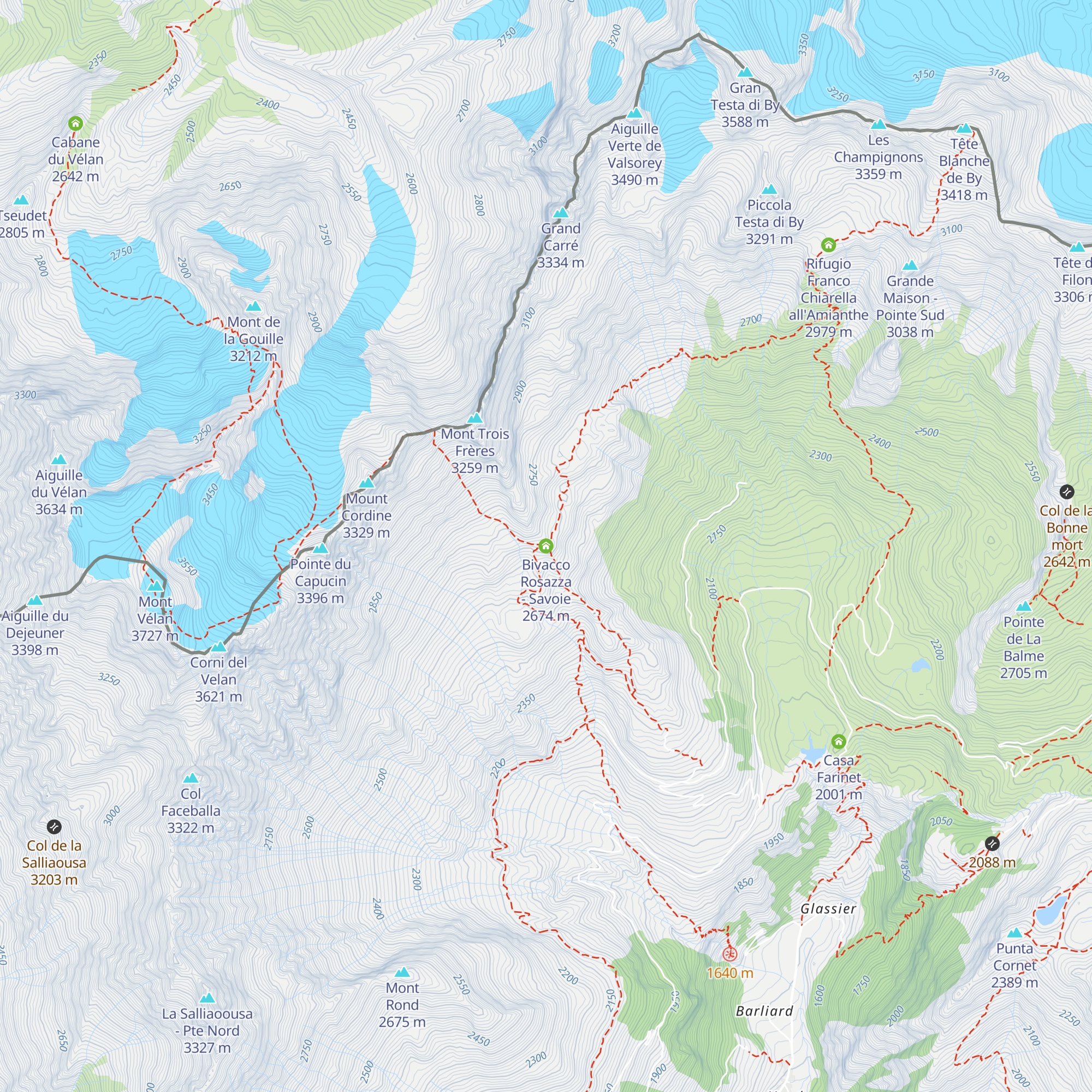 Bivacco Rosazza - Savoie map