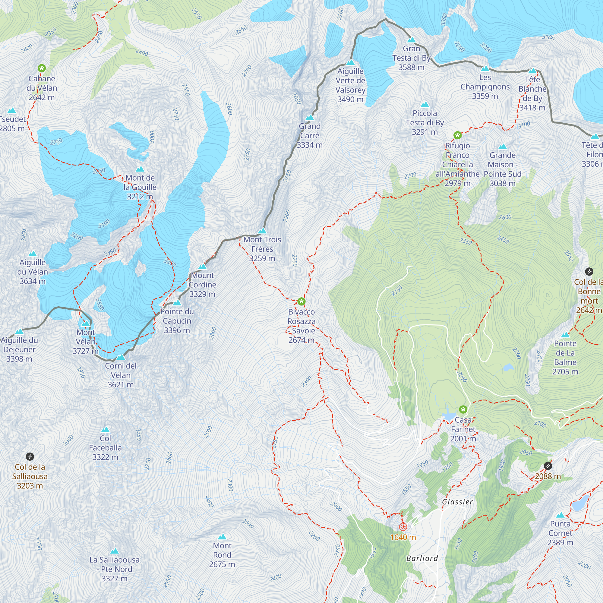 Bivacco Rosazza - Savoie map