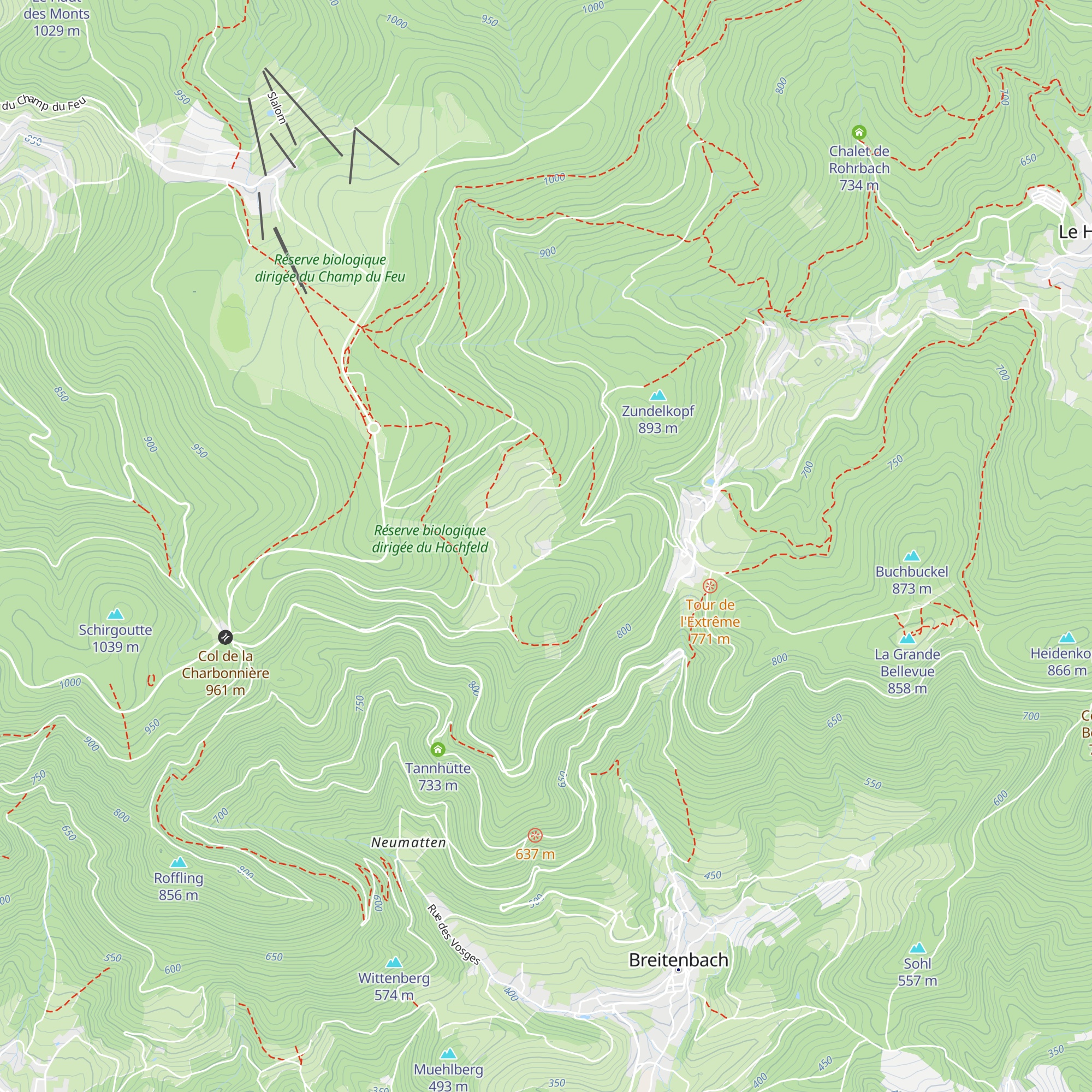 Refuge Hohwald-Hütte map