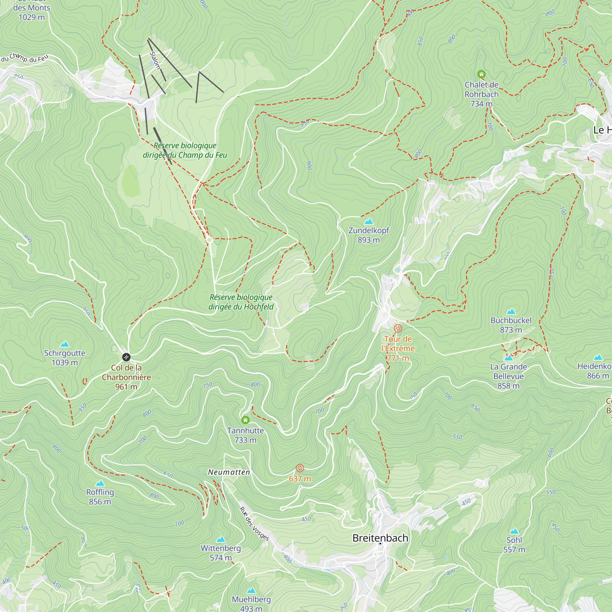 Refuge Hohwald-Hütte map