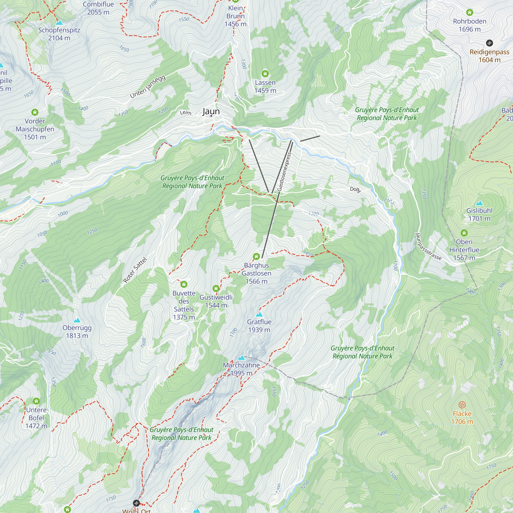 Bärghus Gastlosen map