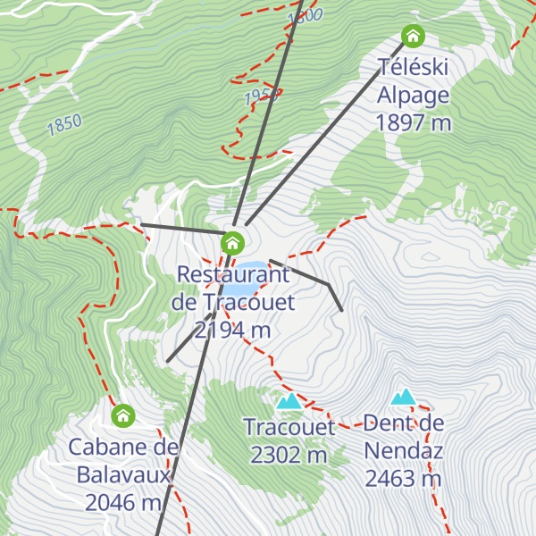 Map of Téléski Lac