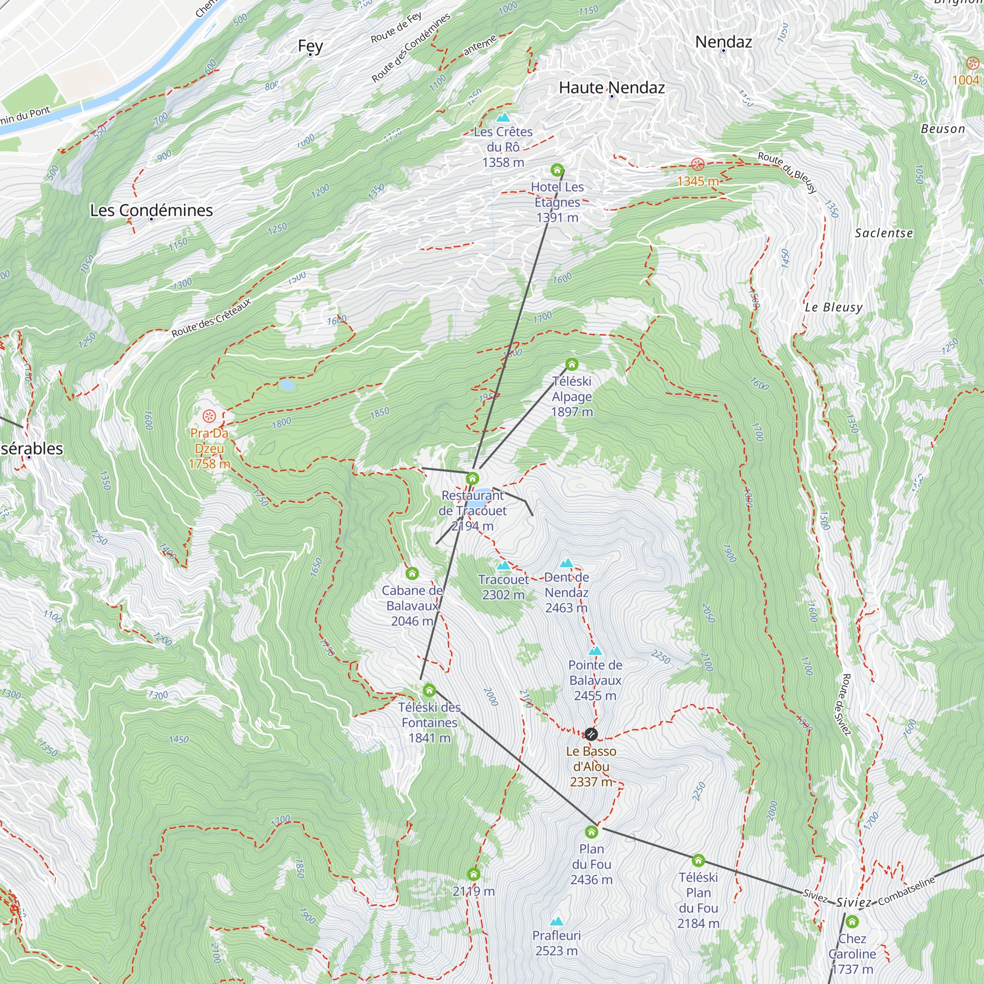Téléski Lac map