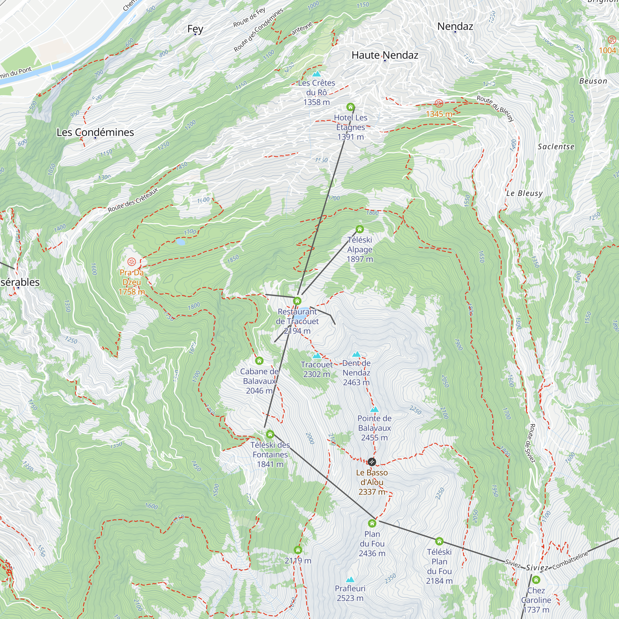Téléski Lac map