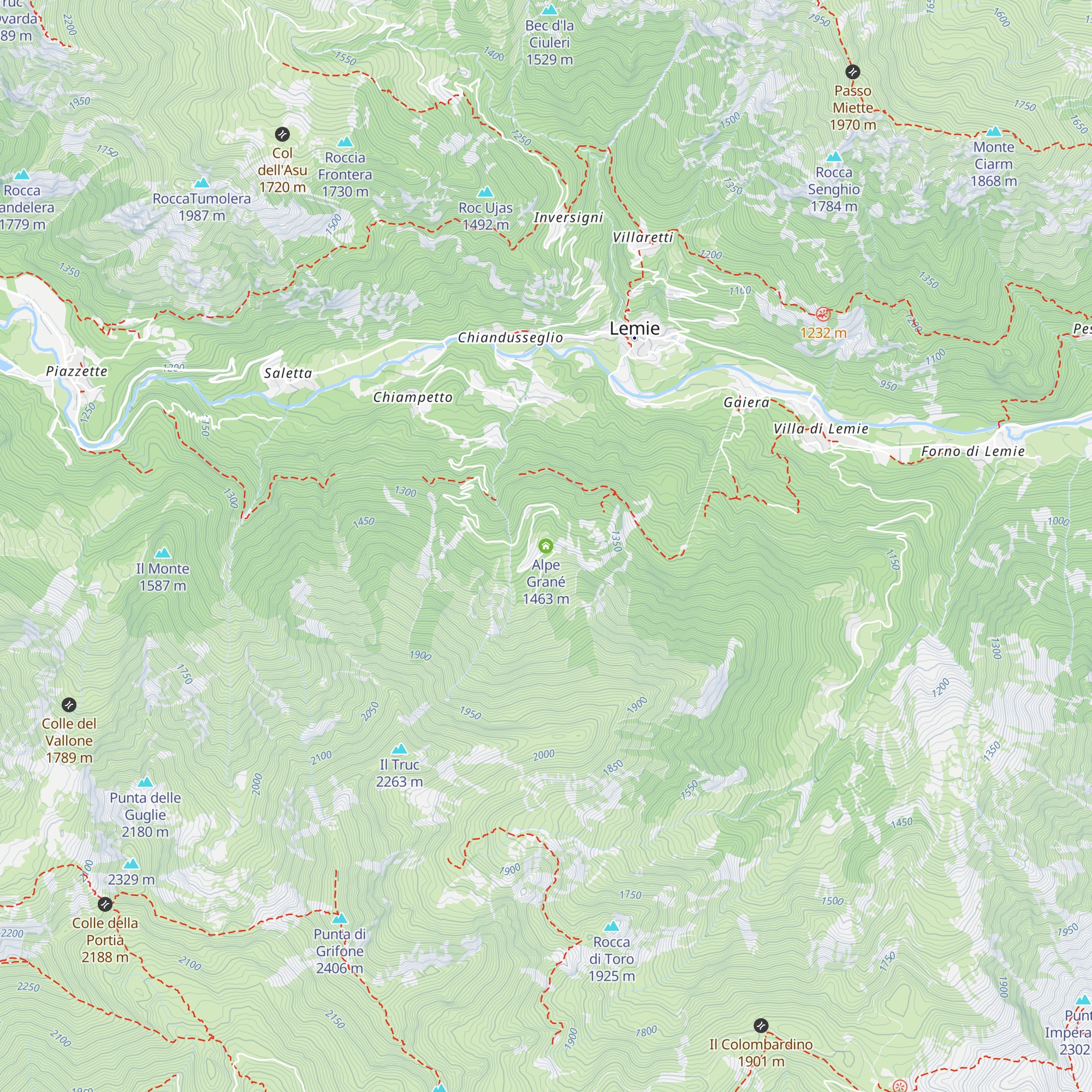 Alpe Grané map