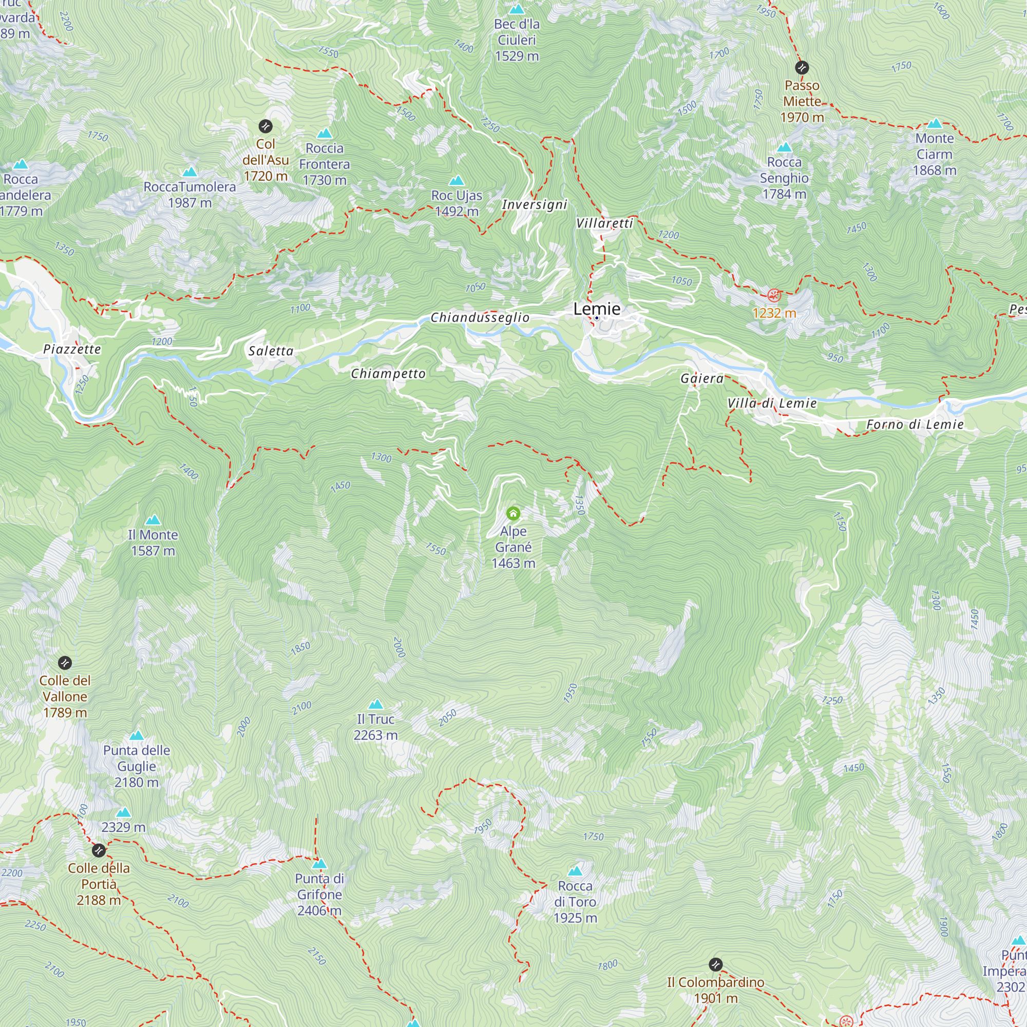 Alpe Grané map