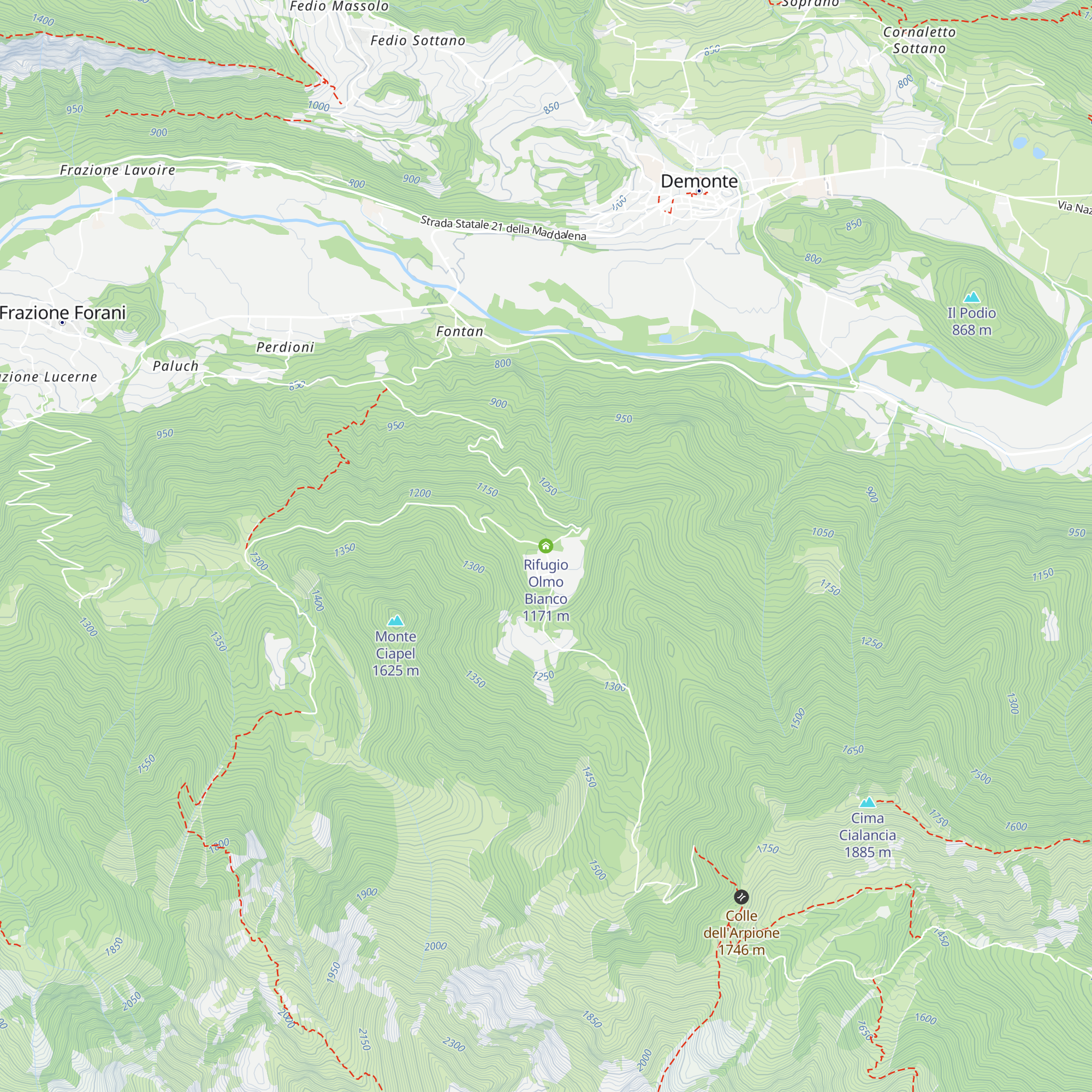 Rifugio Olmo Bianco map