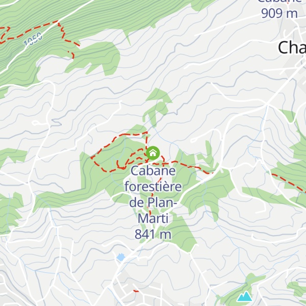 Map of Cabane forestière de Plan-Marti