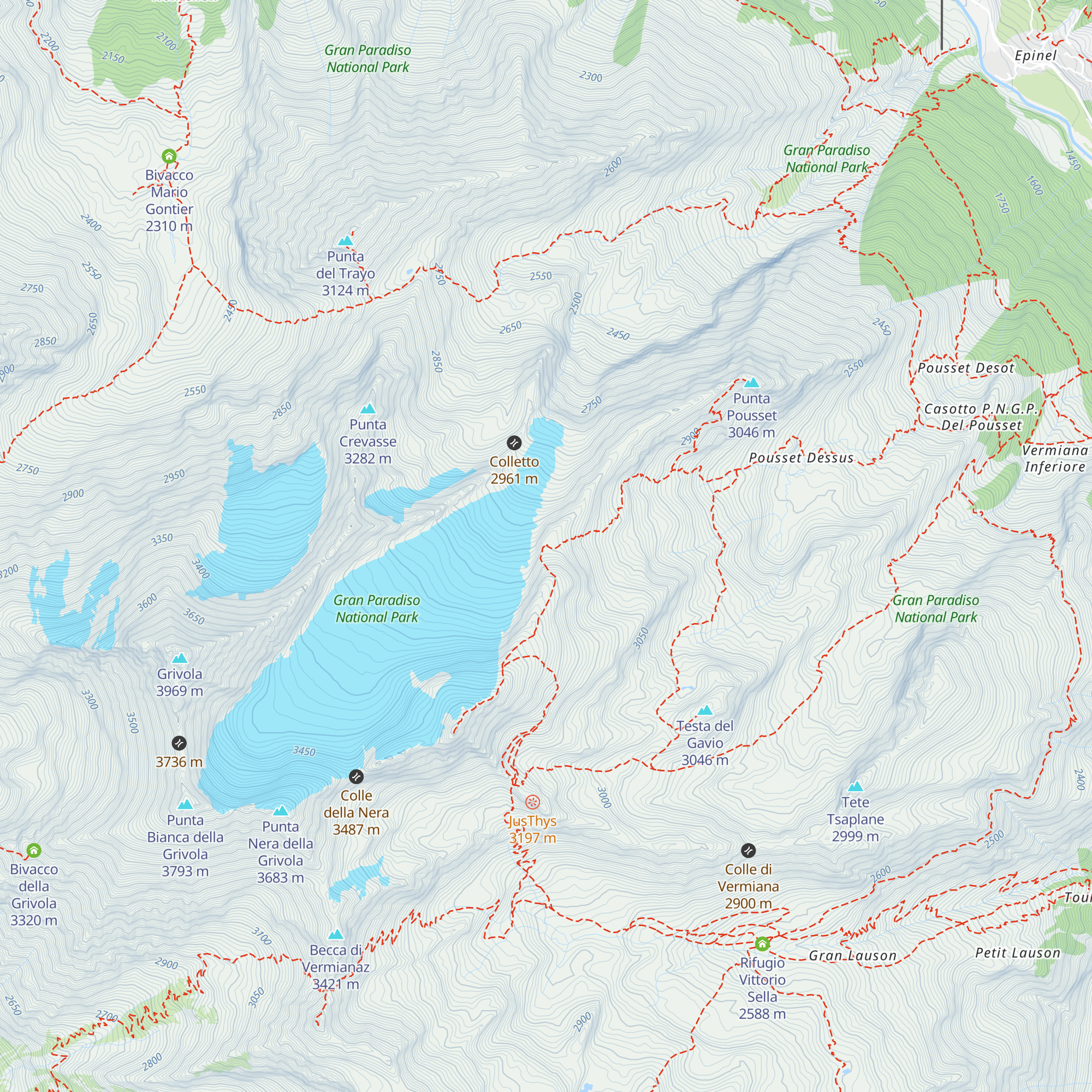 Bivacco Luciano Gratton map
