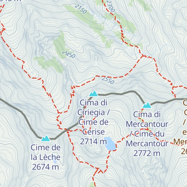 Map of Cima di Ciriegia / Cime de Cerise