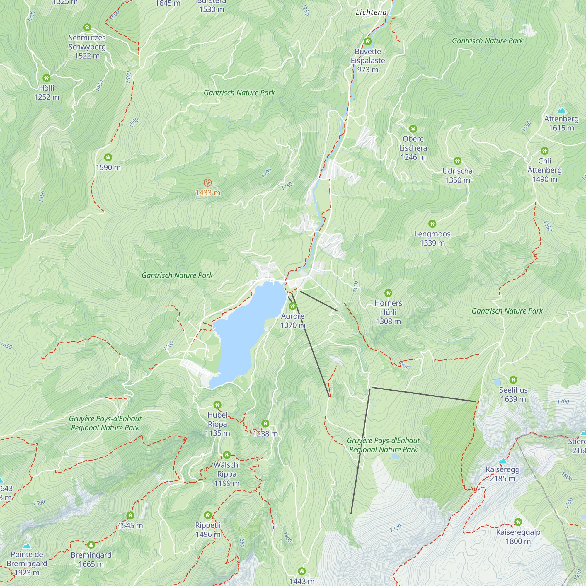 Kaisereggbahnen map