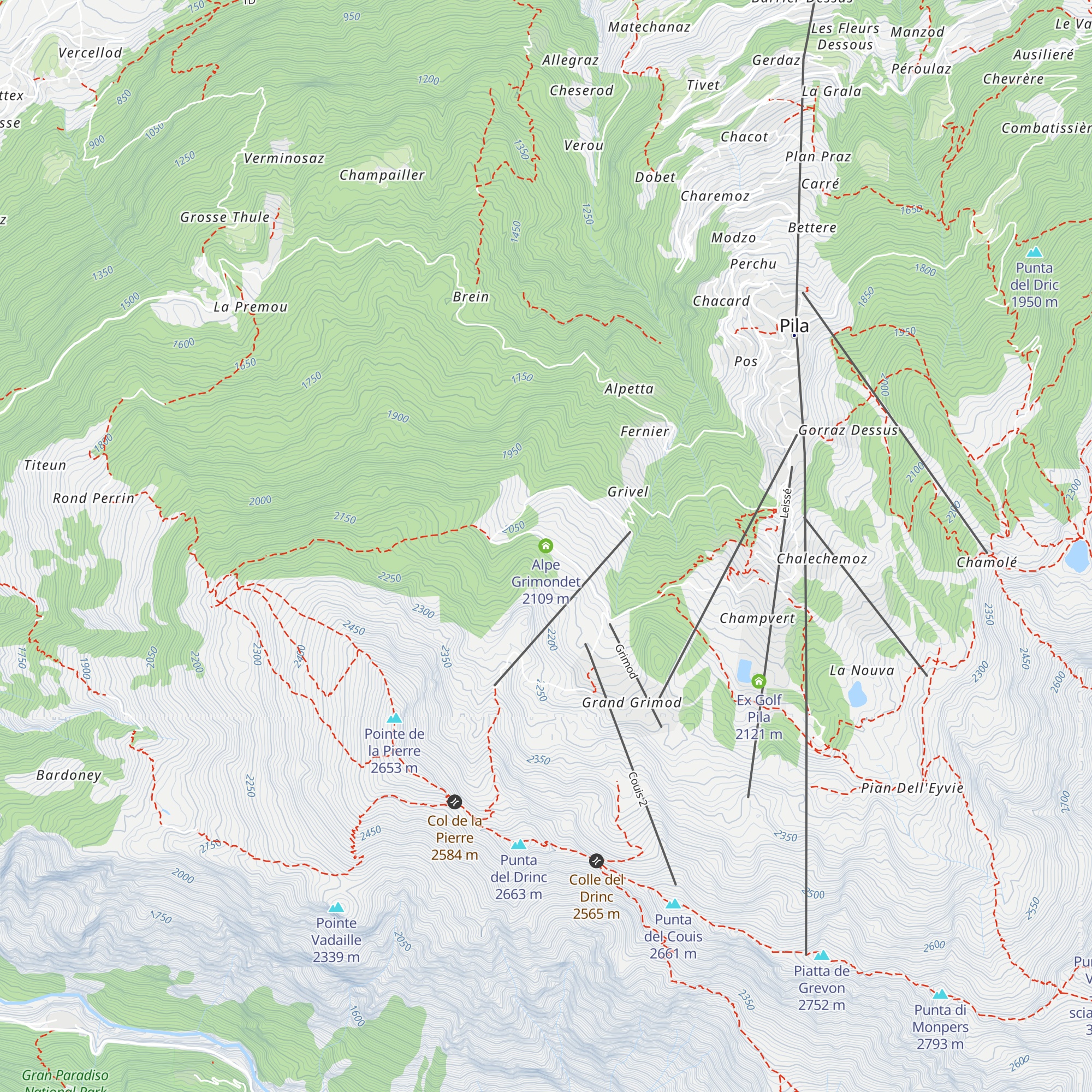 Alpe Grimondet map