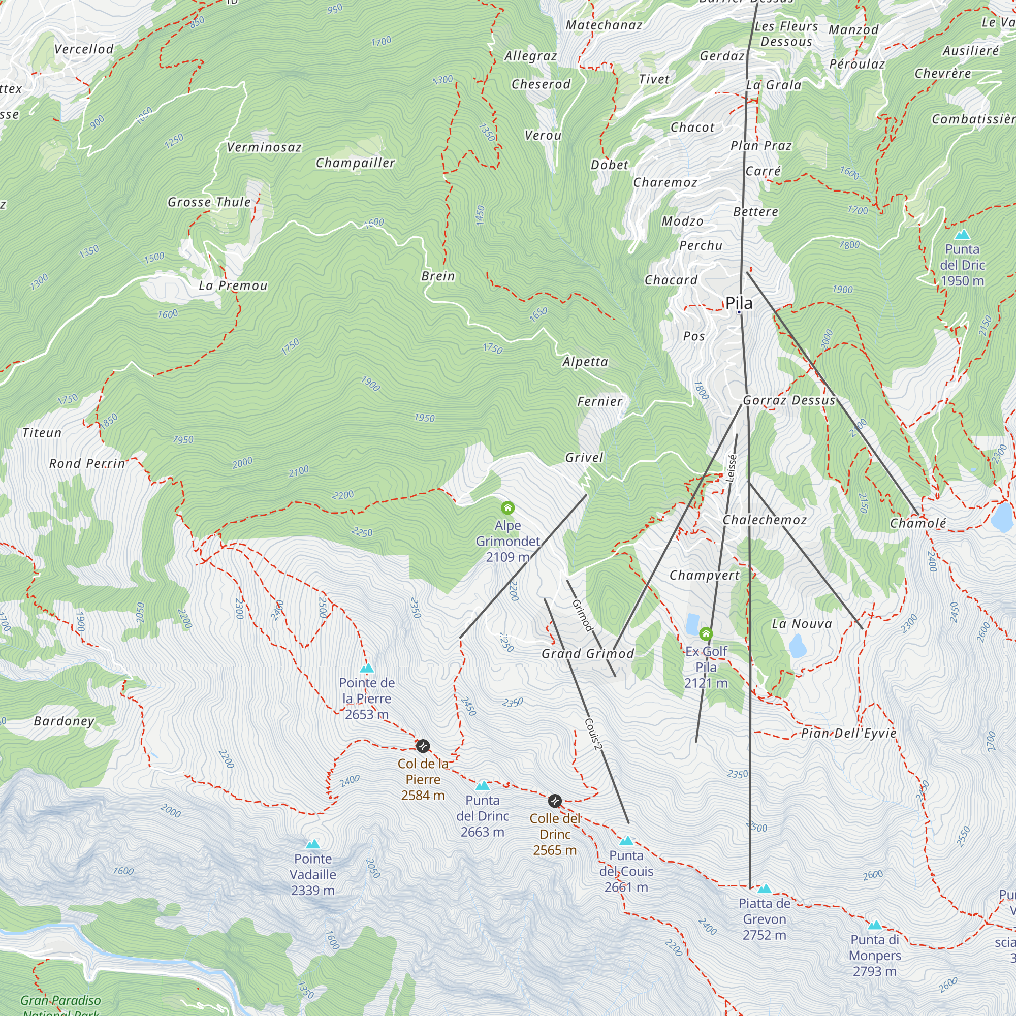 Alpe Grimondet map