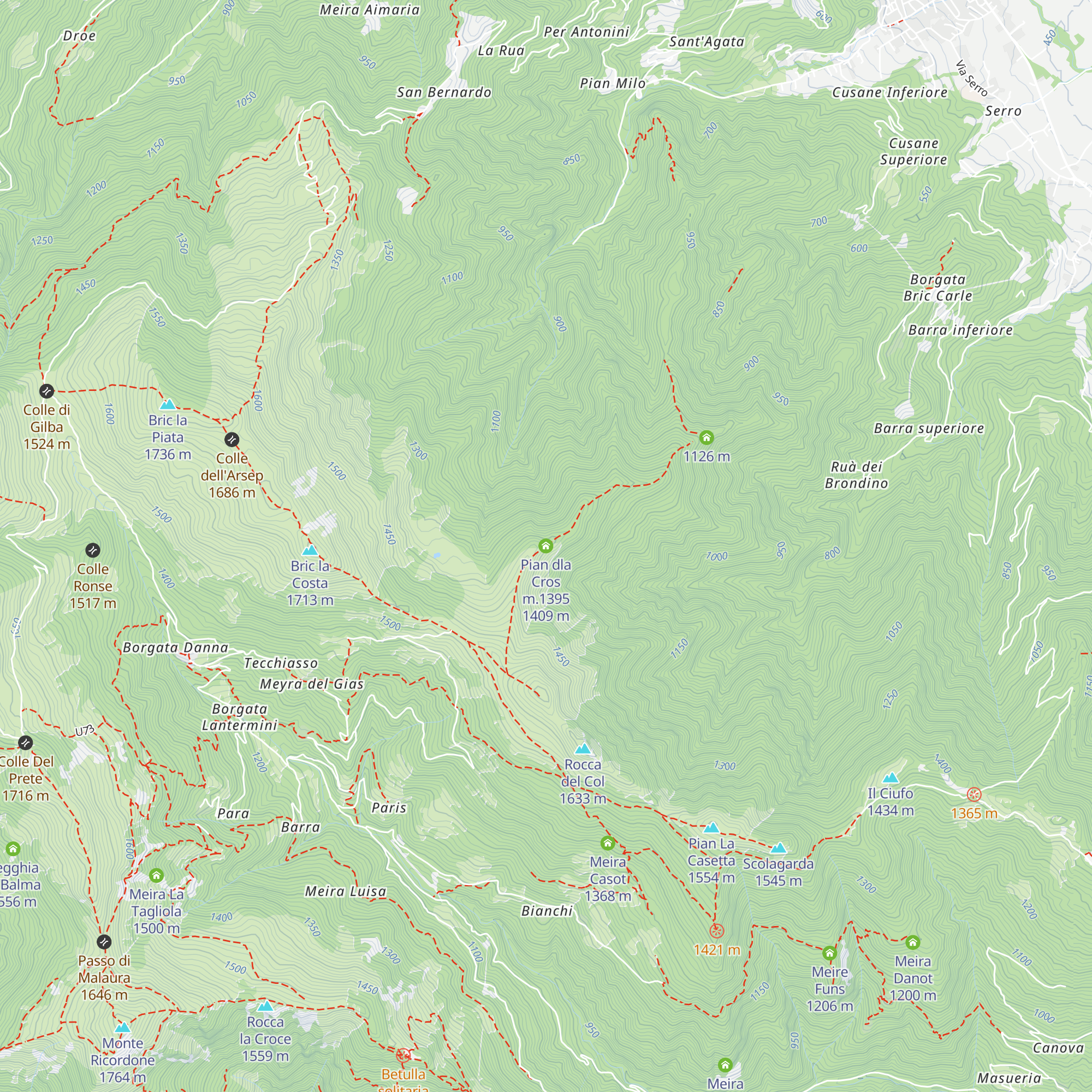 Pian dla Cros m.1395 map