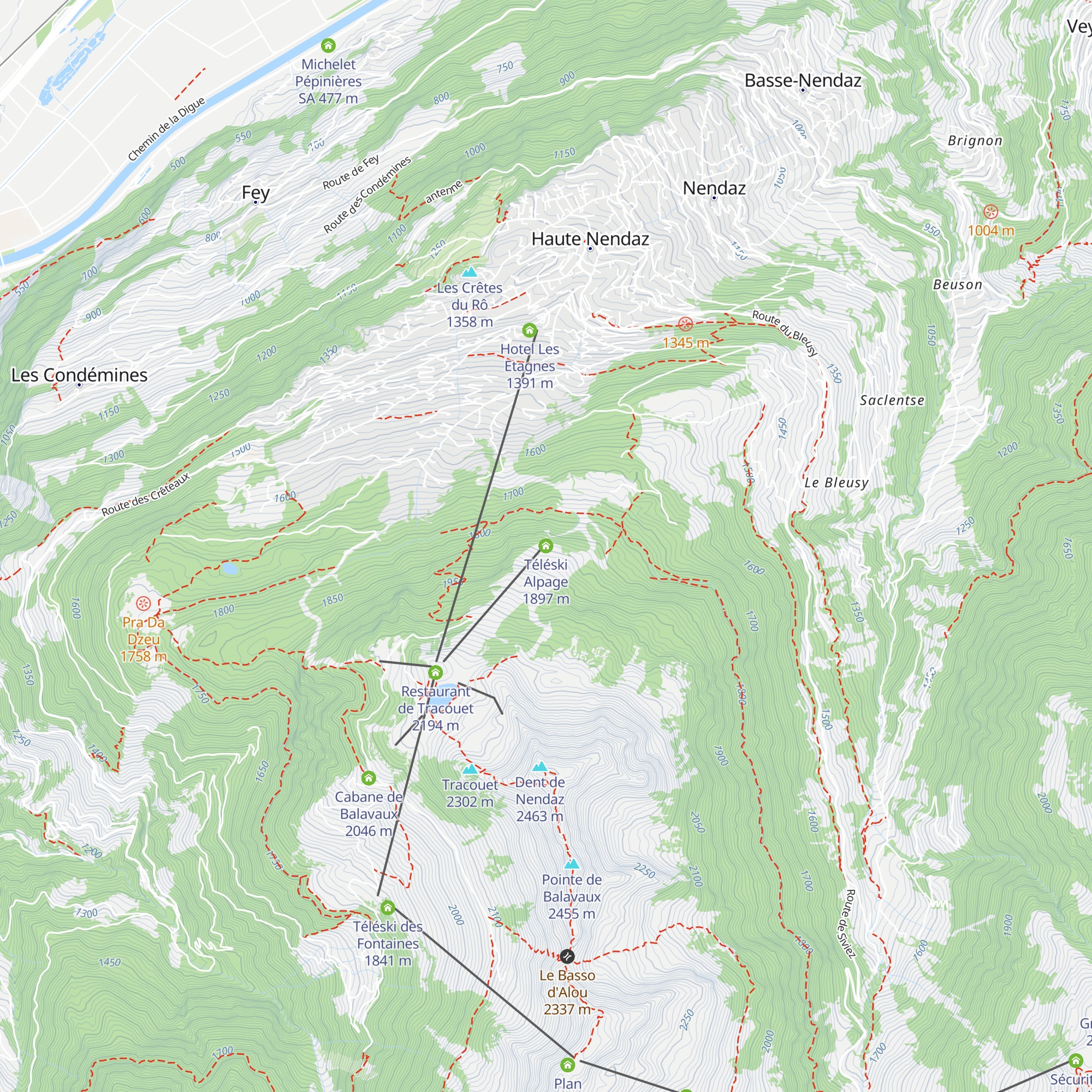 Téléski Alpage map