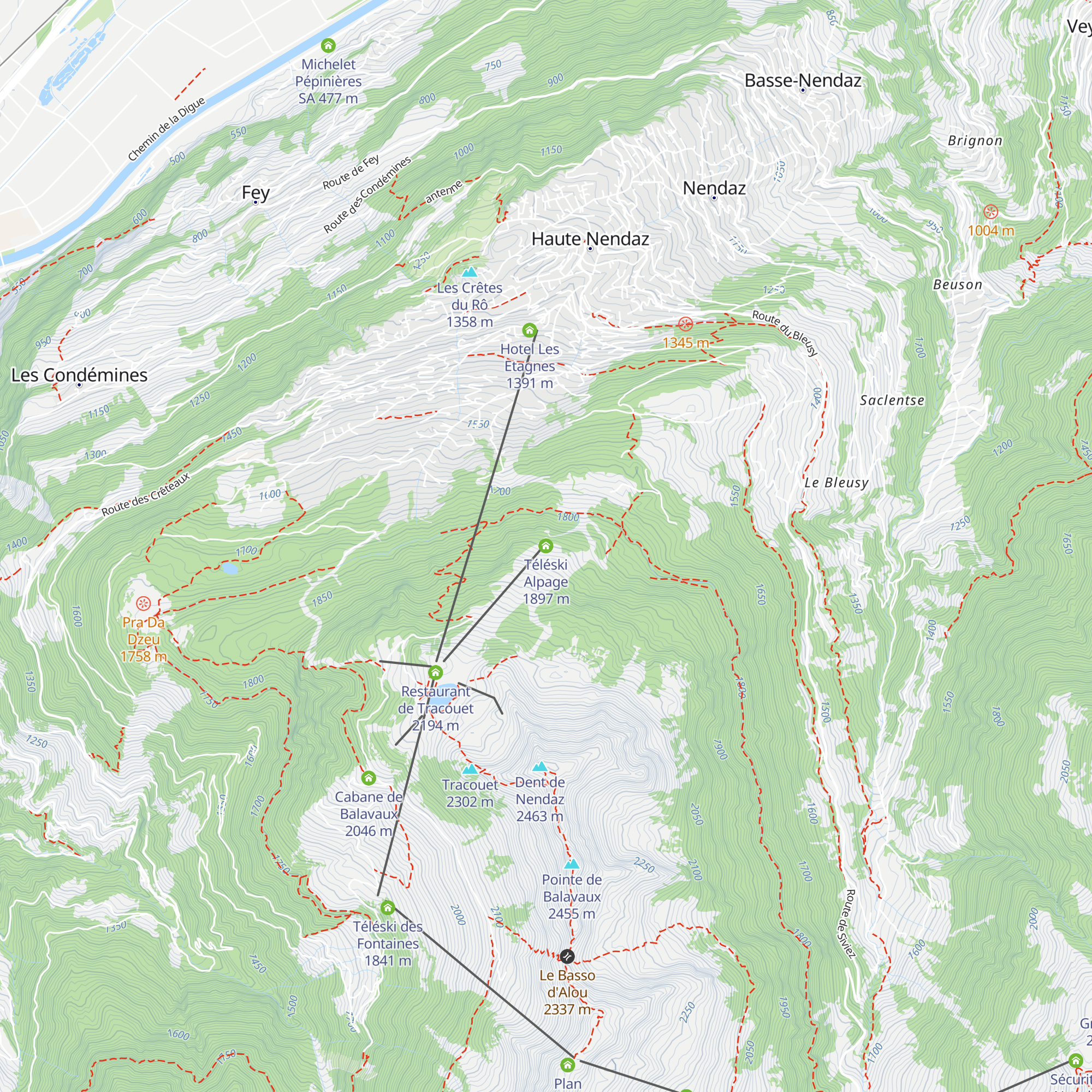 Téléski Alpage map