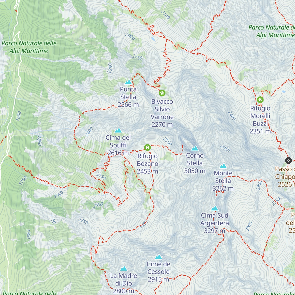 Rifugio Bozano map